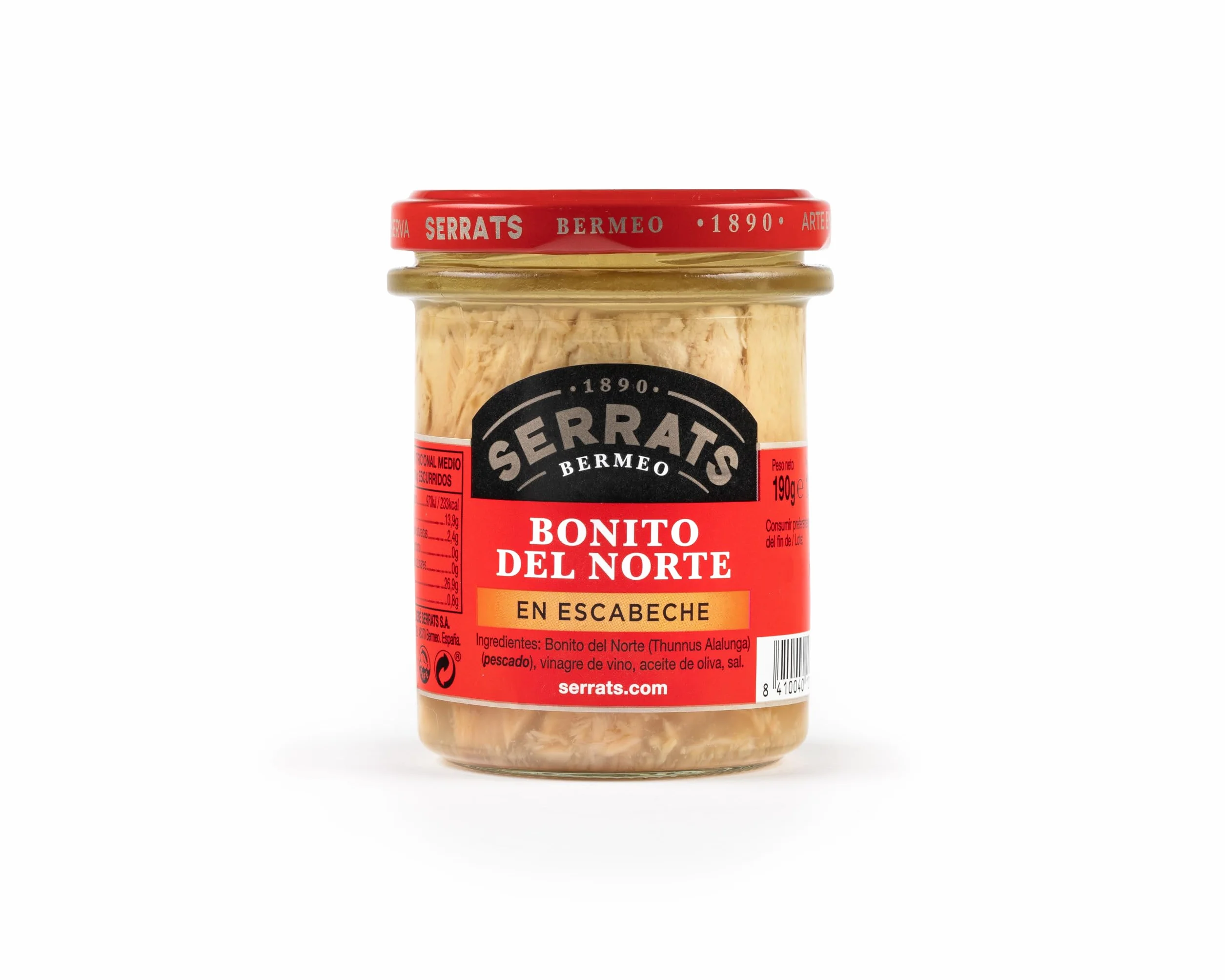Bonito del Norte en Escabeche Frasco 190g Conservas Serrats
