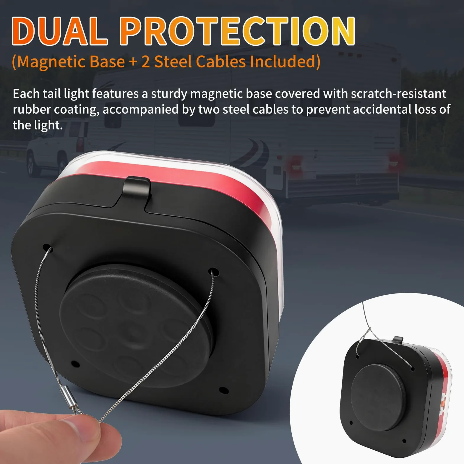 inalámbrica Luces traseras remolque led magnéticas 12v wireless - recargable, impermeable, sin cable, homologada E