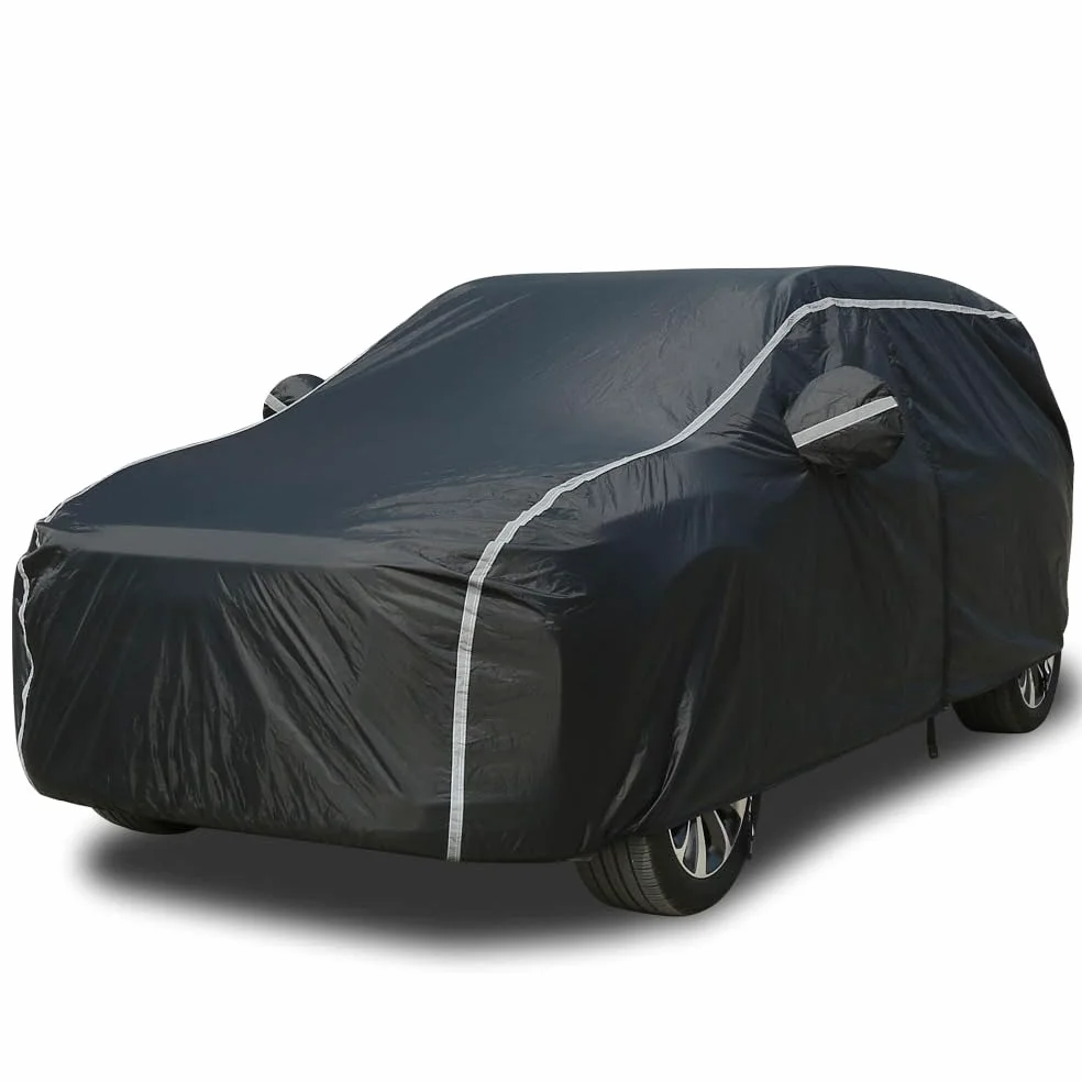 Coverado - Funda Impermeable para automóvil, para Todo Tipo de Clima, protección UV con Puerta de Cremallera, Respaldo de algodón, protección contra Granizo, Resistente al Viento, Ajuste Universal