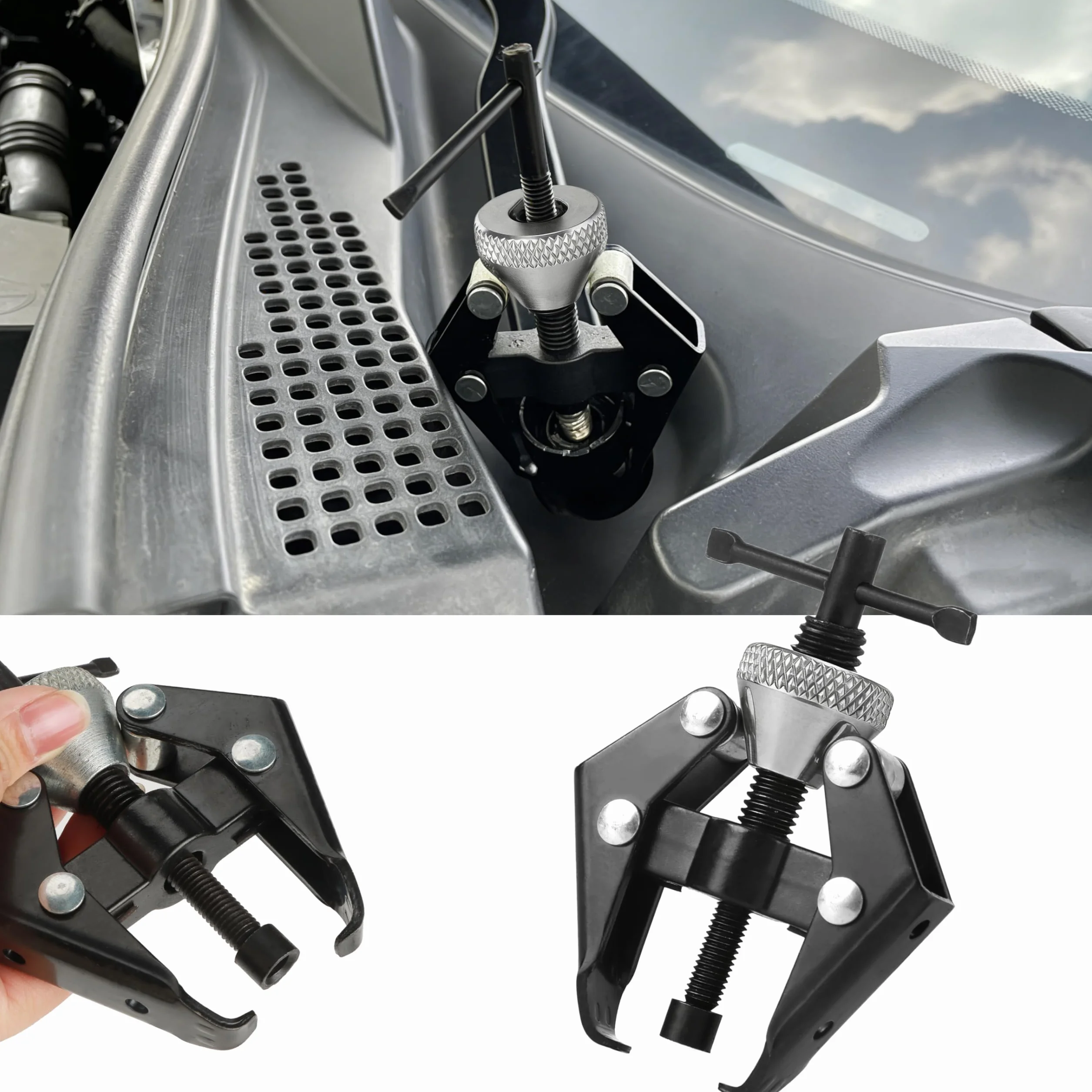 YiliYa 3 Piezas Extractores para Brazo de Limpiaparabrisas,Extractor de Terminales de Batería Extractor de Cojinetes Herramienta de Extracción de Brazo