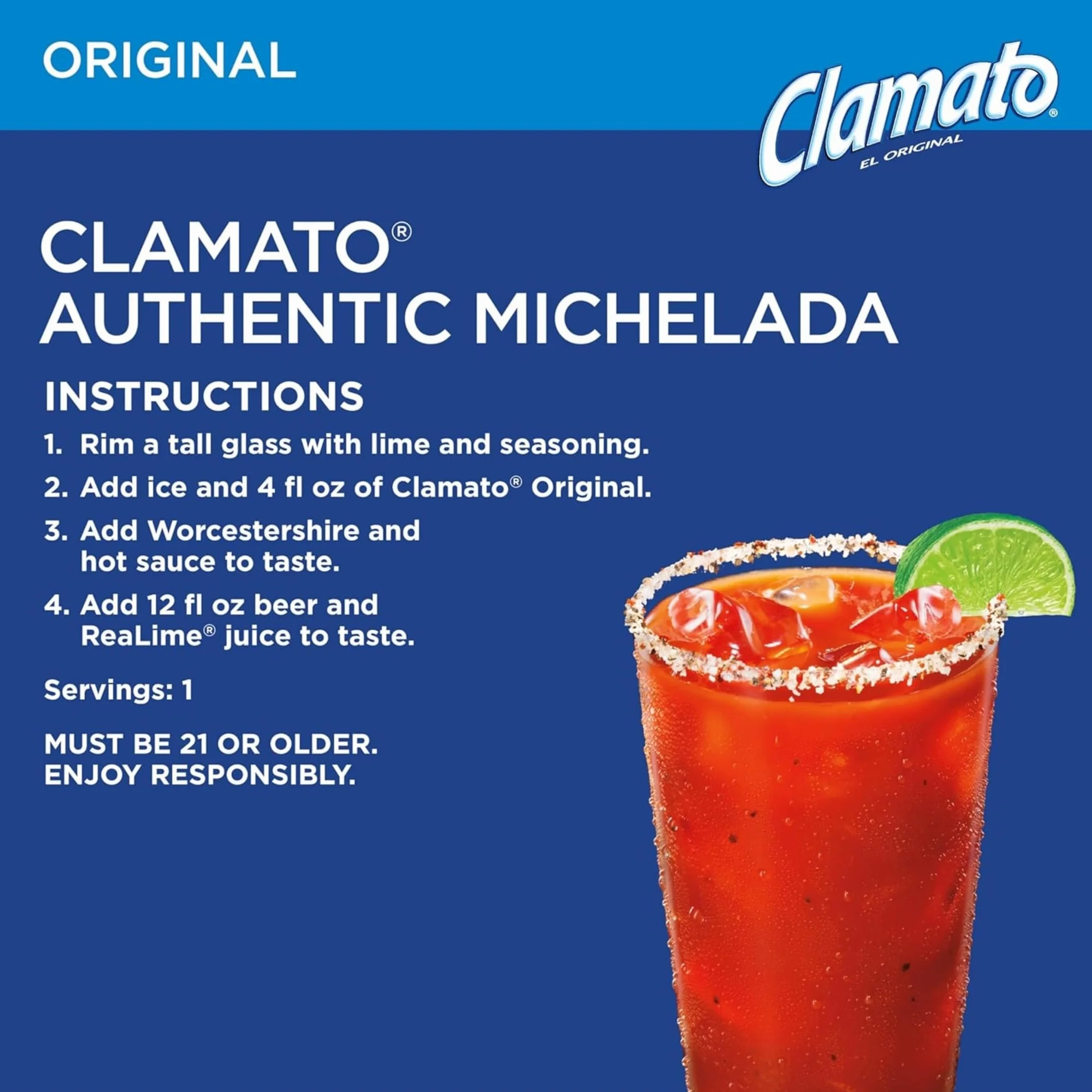 Clamato Original 946 ml Salsa de Tomate con Almeja para Micheladas, Ceviches y Cócteles Pack 3 x 946ml