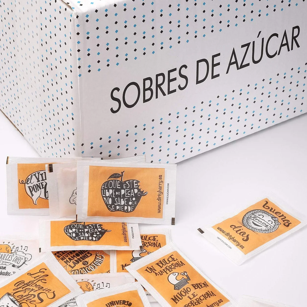 Sobres de azúcar blanco Dirty Harry 1000 unidades 6g