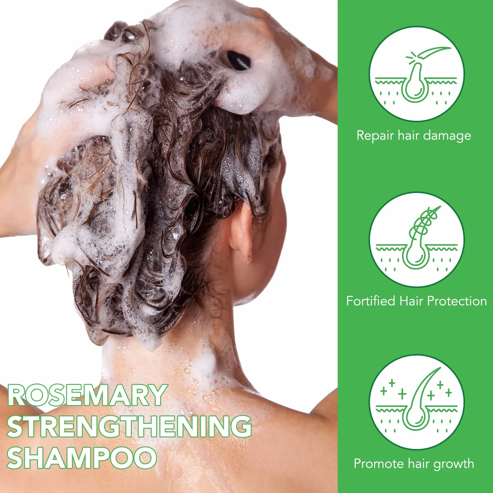 Champú de romero y menta para pérdida de cabello con biotina
