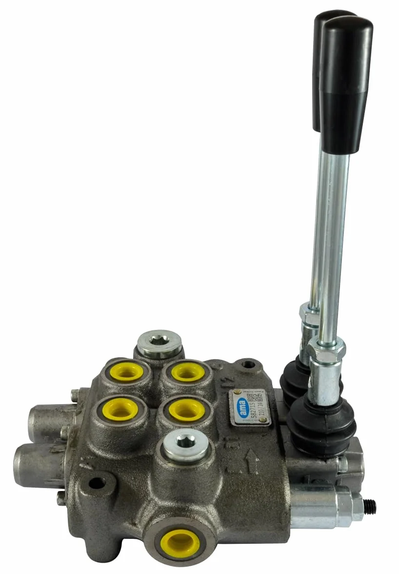 Dispensador hidráulico Ama: dispensador hidráulico de 2 palancas, tipo base, 3/8", 40 litros, 180 bar