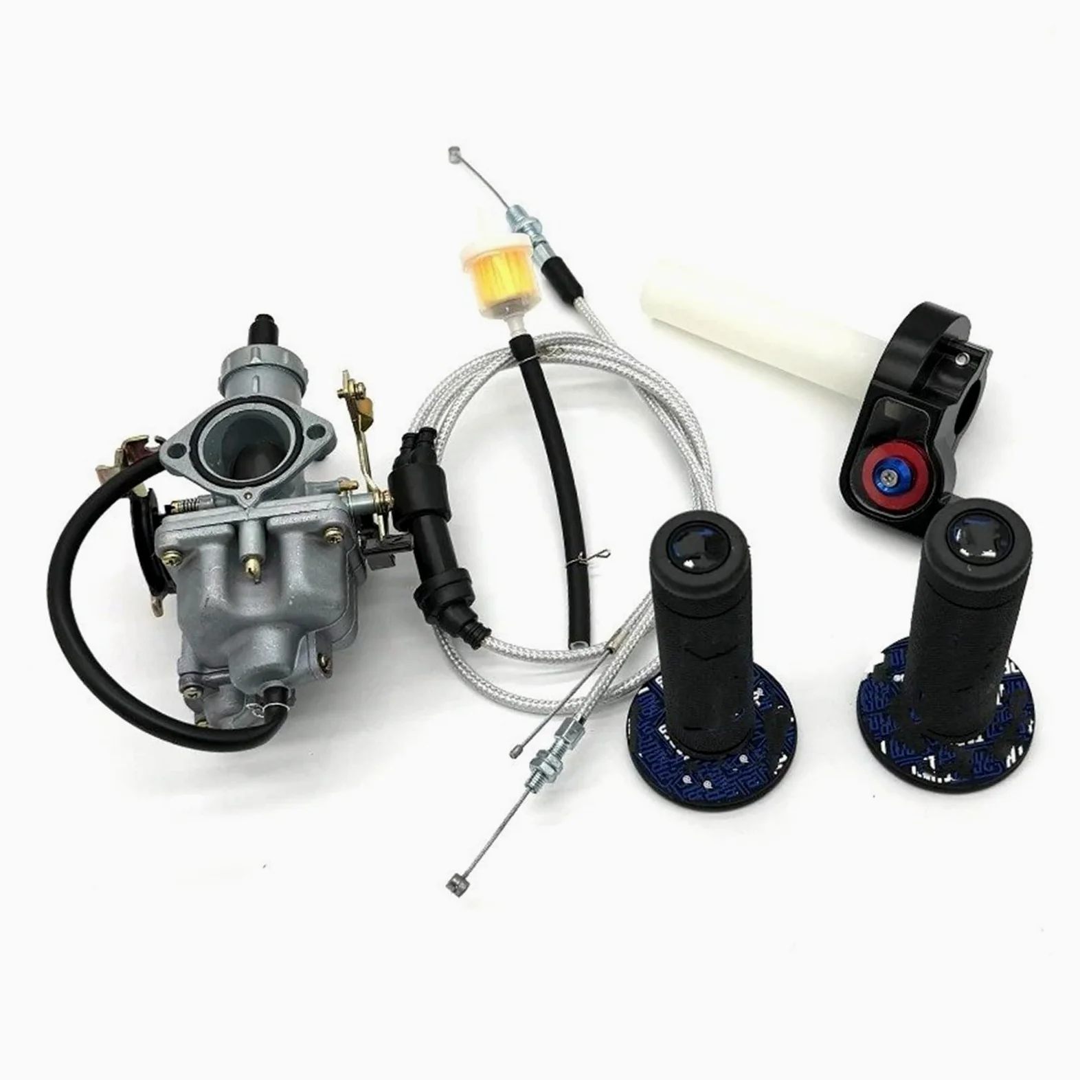 Motosierra Carburador Carburador De Motocicleta Con Empuñaduras Cable Doble Kit Carburador Para PZ30 175CC/200CC/250CC VM26 TTR CB CG(For PZ30grip kit)