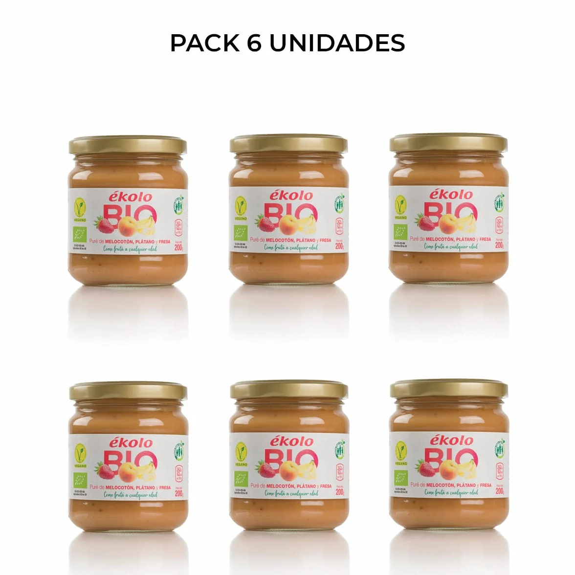 Ekolo Puré De Fruta Melocotón - Platano, Fresa, Bio 1350 ml
