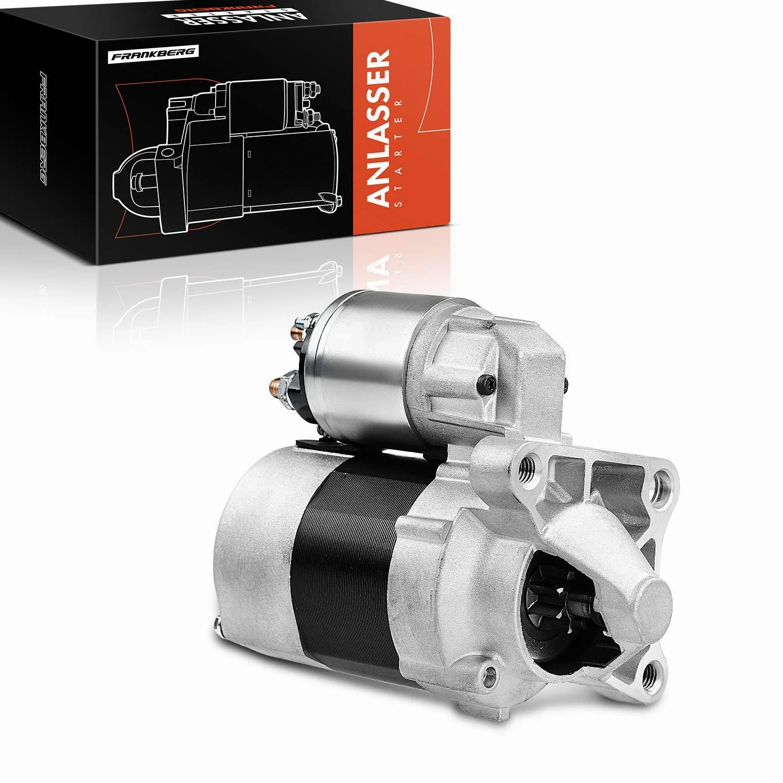 Frankberg Motor de arranque 08 kW 12 V 8 dientes 7711135849 | Compatible con: M.e.g.a.n.e I Clásico LA0/1, Caja Kubistar X76, Grand Scénic III JZ0/1, Thalia II LU, Dokker MPV KE