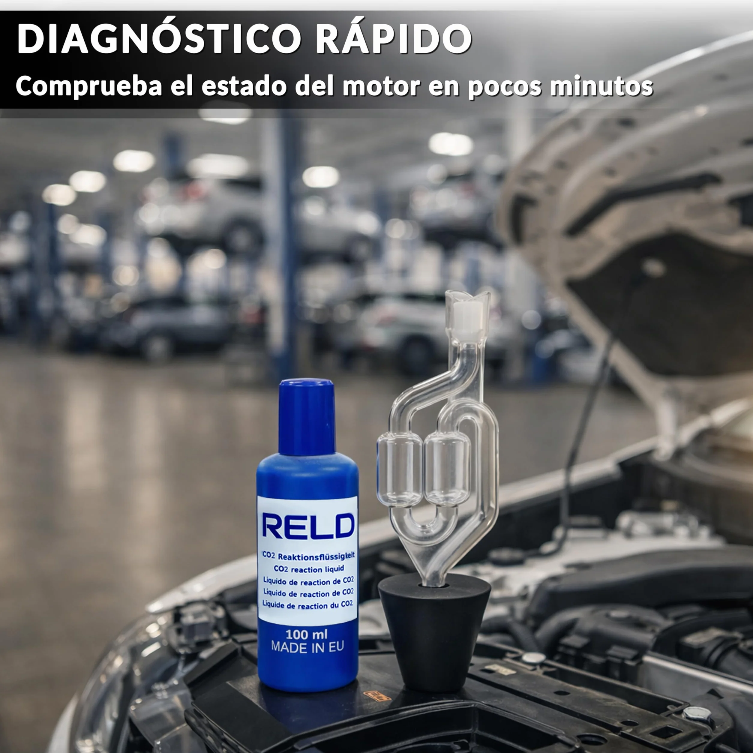 RELD - Detector de Culata Universal para Todos los Coches y Motocicletas, Detector de Fugas de CO2, para 50 Pruebas