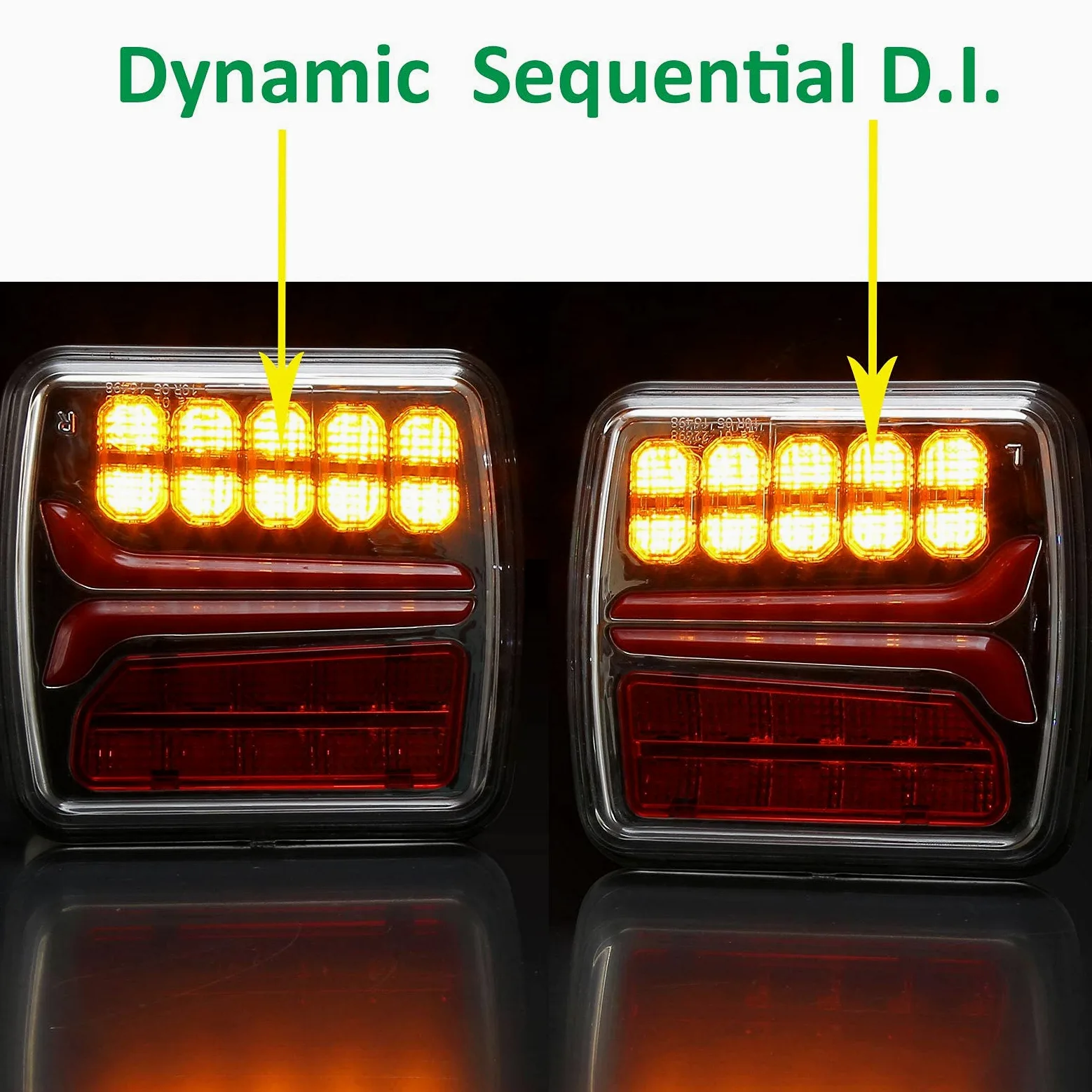 Kit12V Magnético Inalámbrico Luces Traseras Para Remolque Coches Led, 2Pcs Inalámbricas Pilotos Luces Traseras Remolque, Magnéticas Inalámbricas Camión Indicadora Dinámica Impermeable E-mark