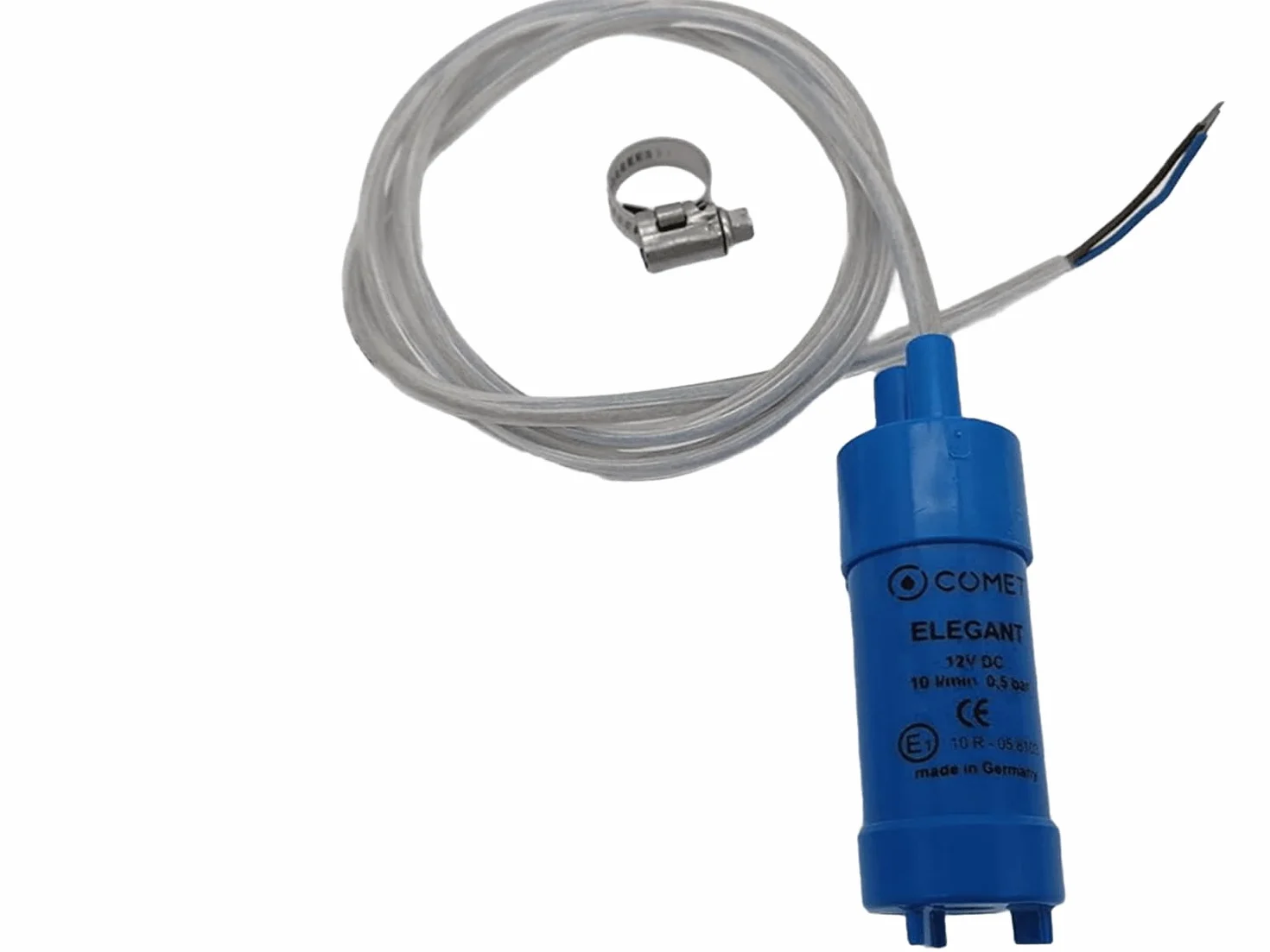 CR-MOESANCO KIT Bomba de Agua Sumergible 12v 600L/H con Abrazadera Inox para Caravanas Estanques Acuarios Jardín Autocaravana Comet Elegant