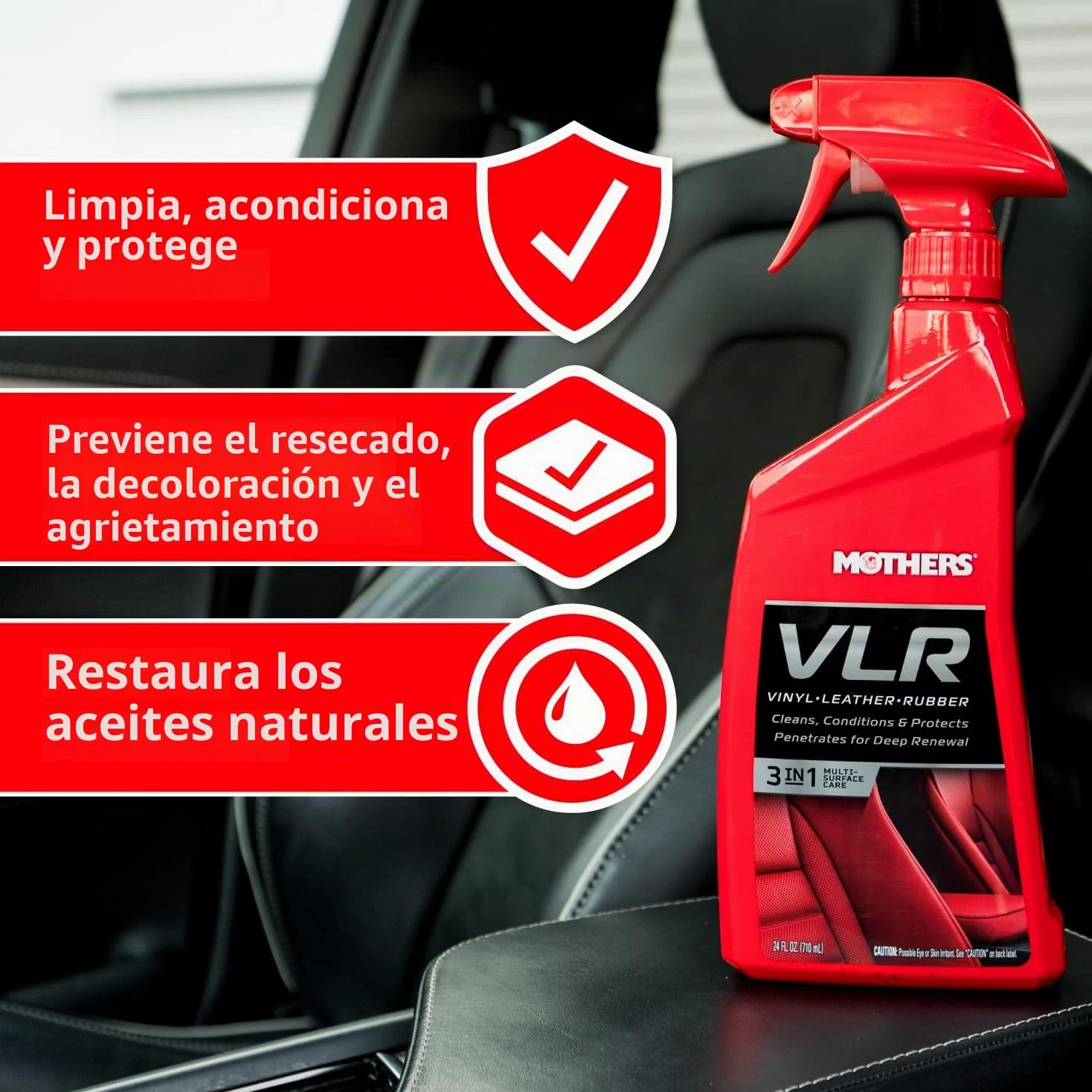 Mothers 06524 VLR VINYLLEATHERRUBBER Care - 24 OZ. by Mothers