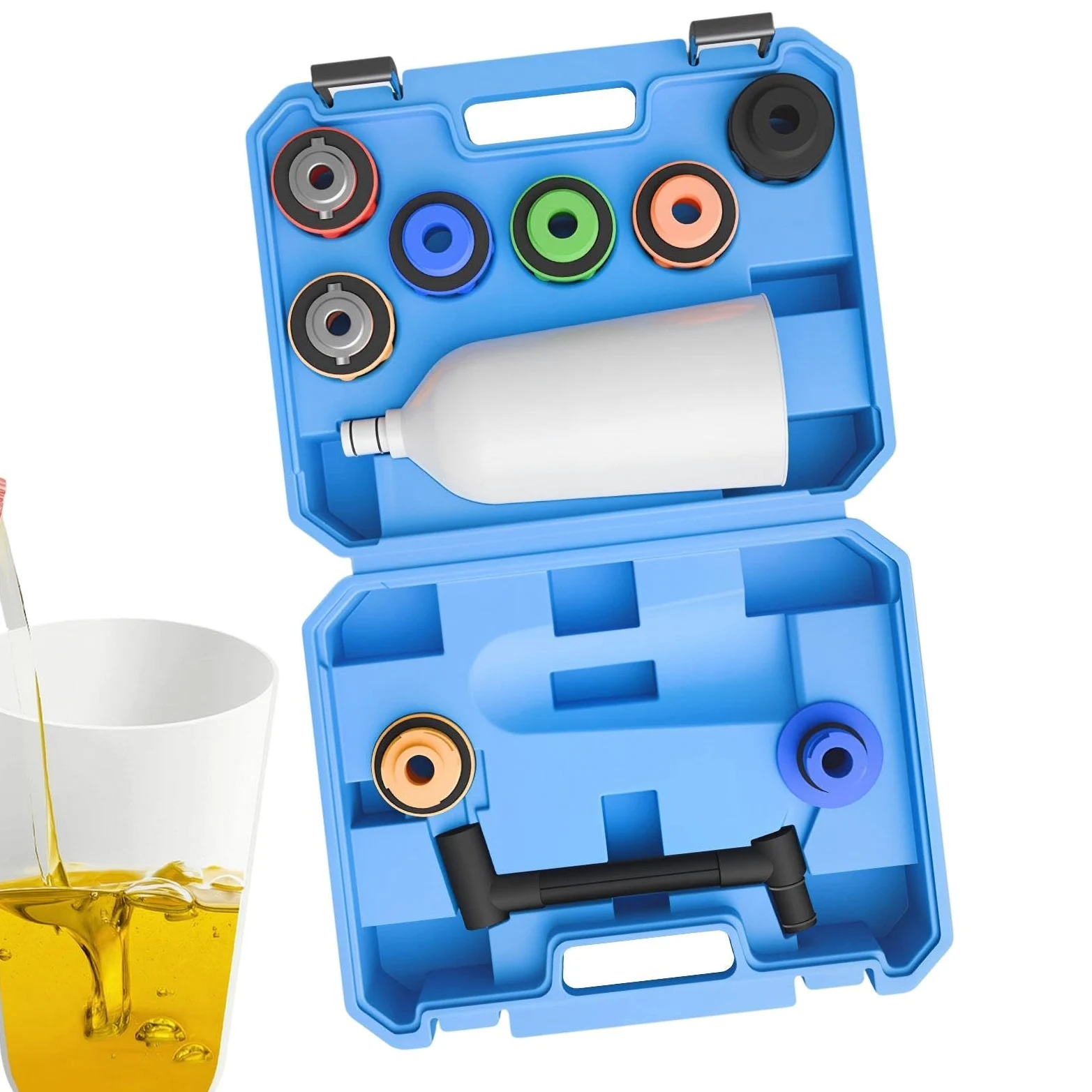 Kit de embudo de Herramienta de vertido rápido para principiantes | Kit de herramientas de llenado de aceite para vehículos para entusiastas de mantenimiento de garaje