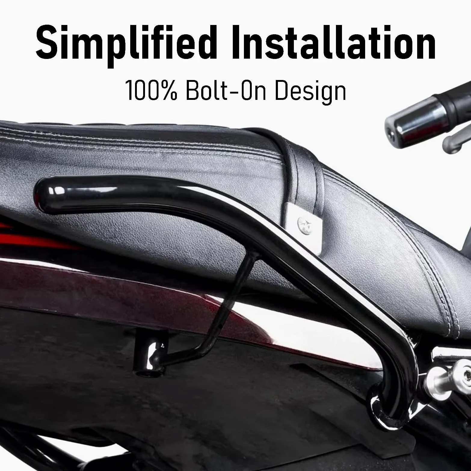 WOOGA Asidero Trasero Asiento Manija de mano Carril para Ka&wa&sa&ki Z900RS Z 900RS Z 900 RS/Cafe/SE 2018-2026 Accesorios de motocicleta Asiento Trasero Socio Estante Estante (Negro Brillante)