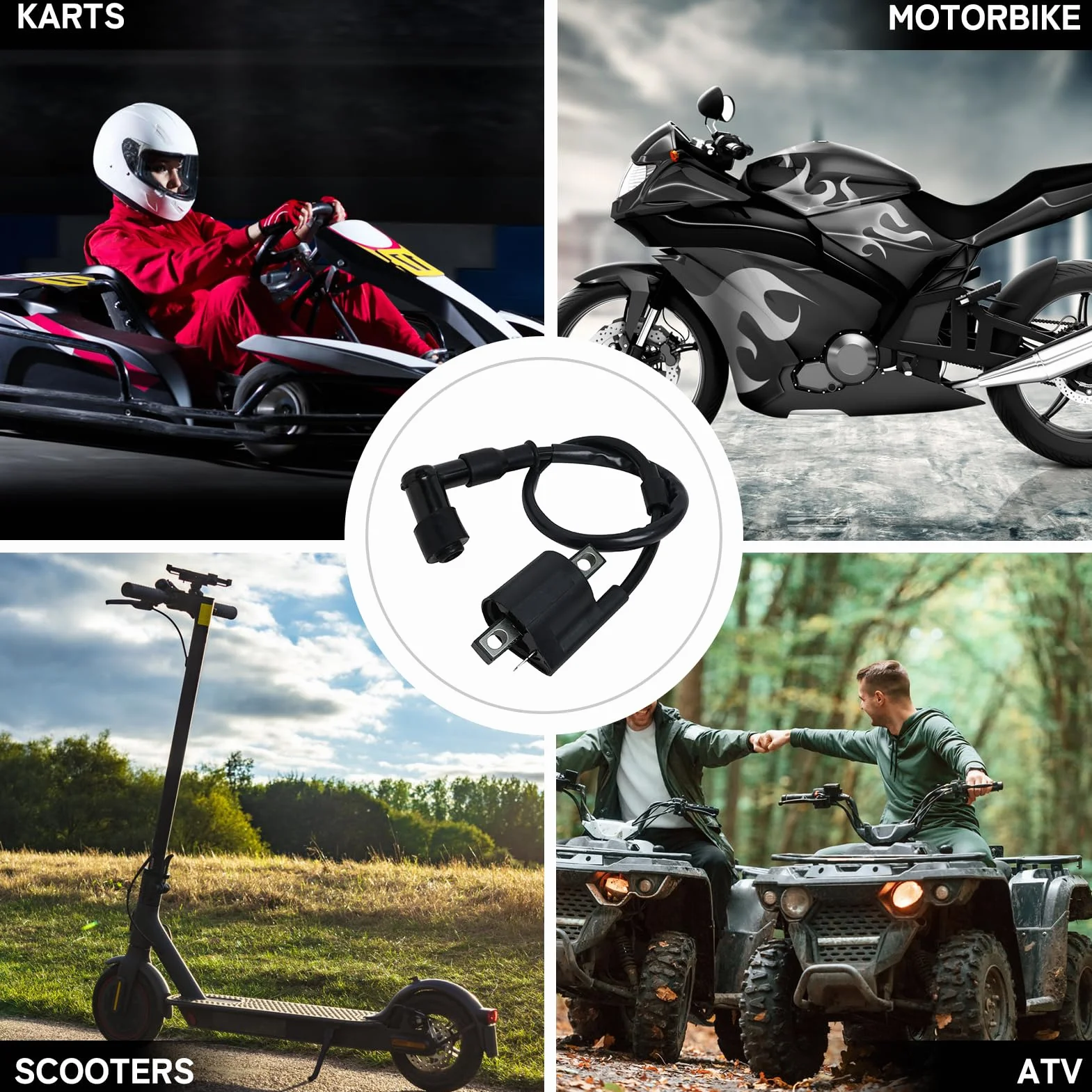 Bobina de Encendido Modificada para Mejorar la Potencia para Motocicleta, Scooter y ATV 125CC-250CC Ciclomotor Go-kart