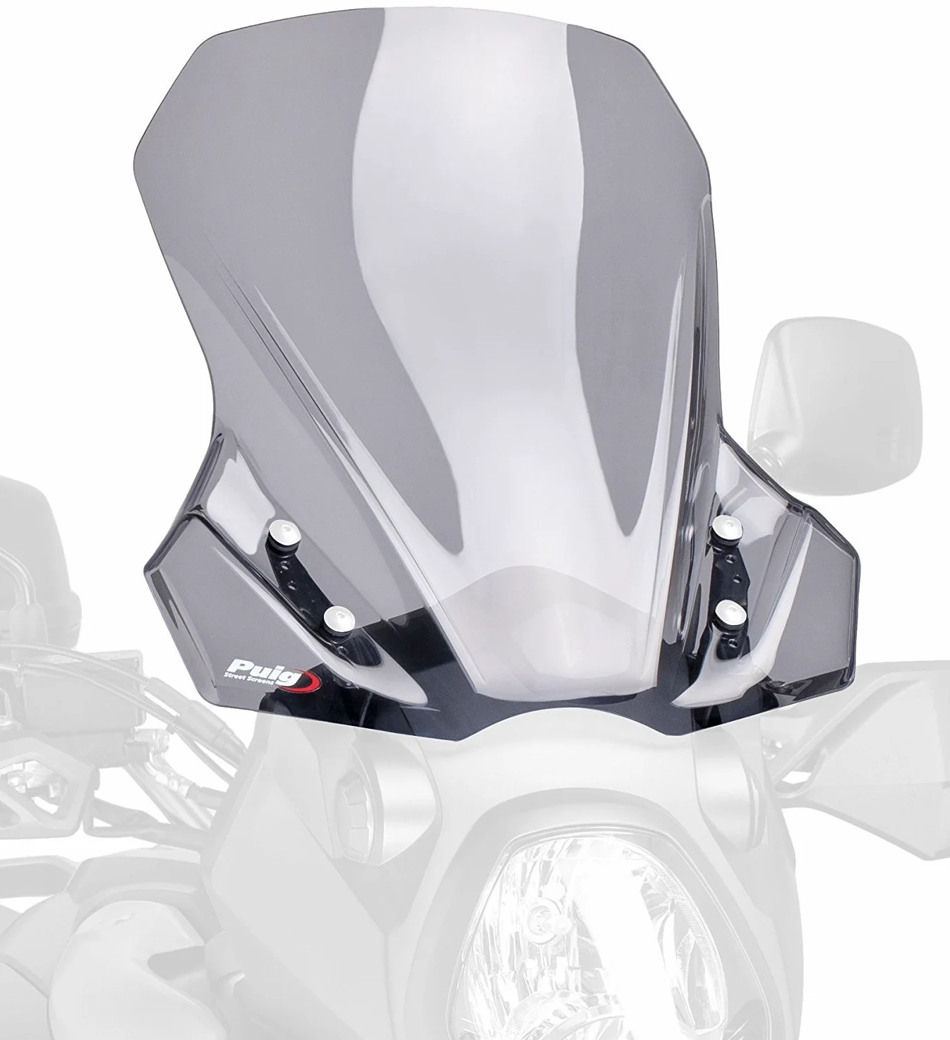 Puig 7229H Cúpula Touring Alta y aerodinámica en acrílico CN de 4 mm con Perfil Redondeado, Zona Superior Plana y deflectores Que mejoran protección, Ahumado