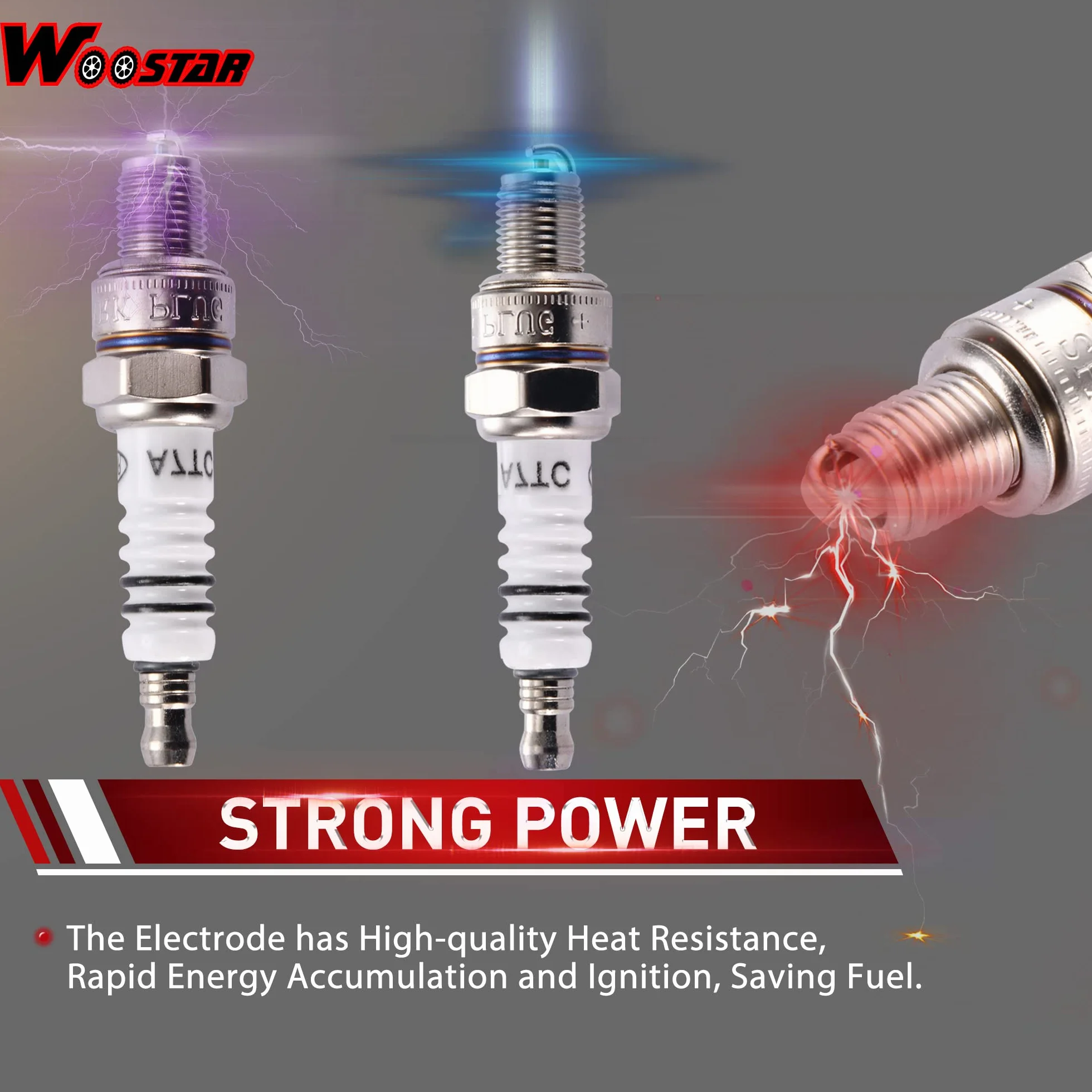 WOOSTAR A7TC Bujía Reemplazo para 50cc 70cc 90cc 110cc 125cc 150cc China 4 Wheeler ATV Dirt Bike Go Kart