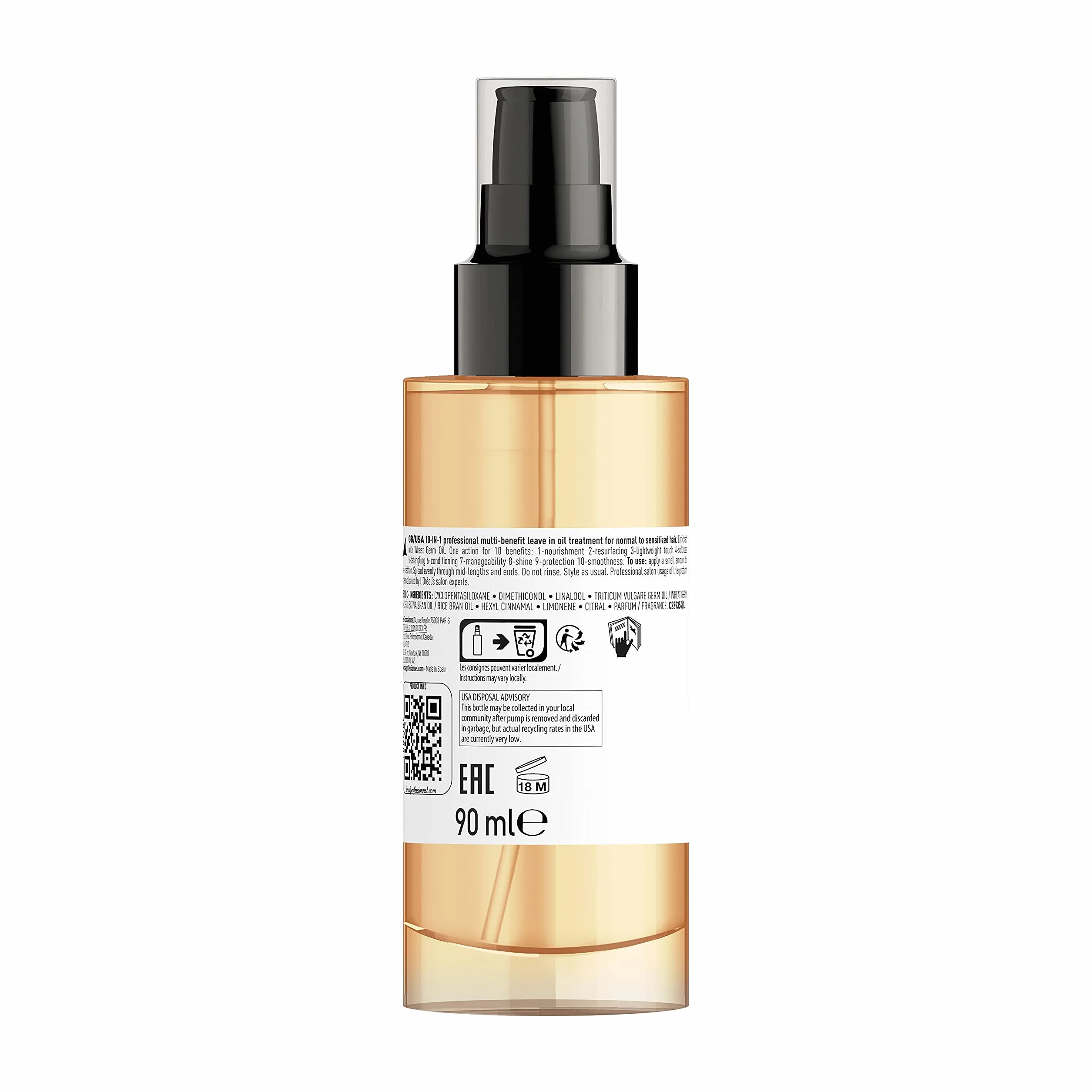 L'Oréal Professionnel Absolut Repair Aceite 10-en-1 Oil Tratamiento Reconstructor Pelo Seco Dañado 90ml
