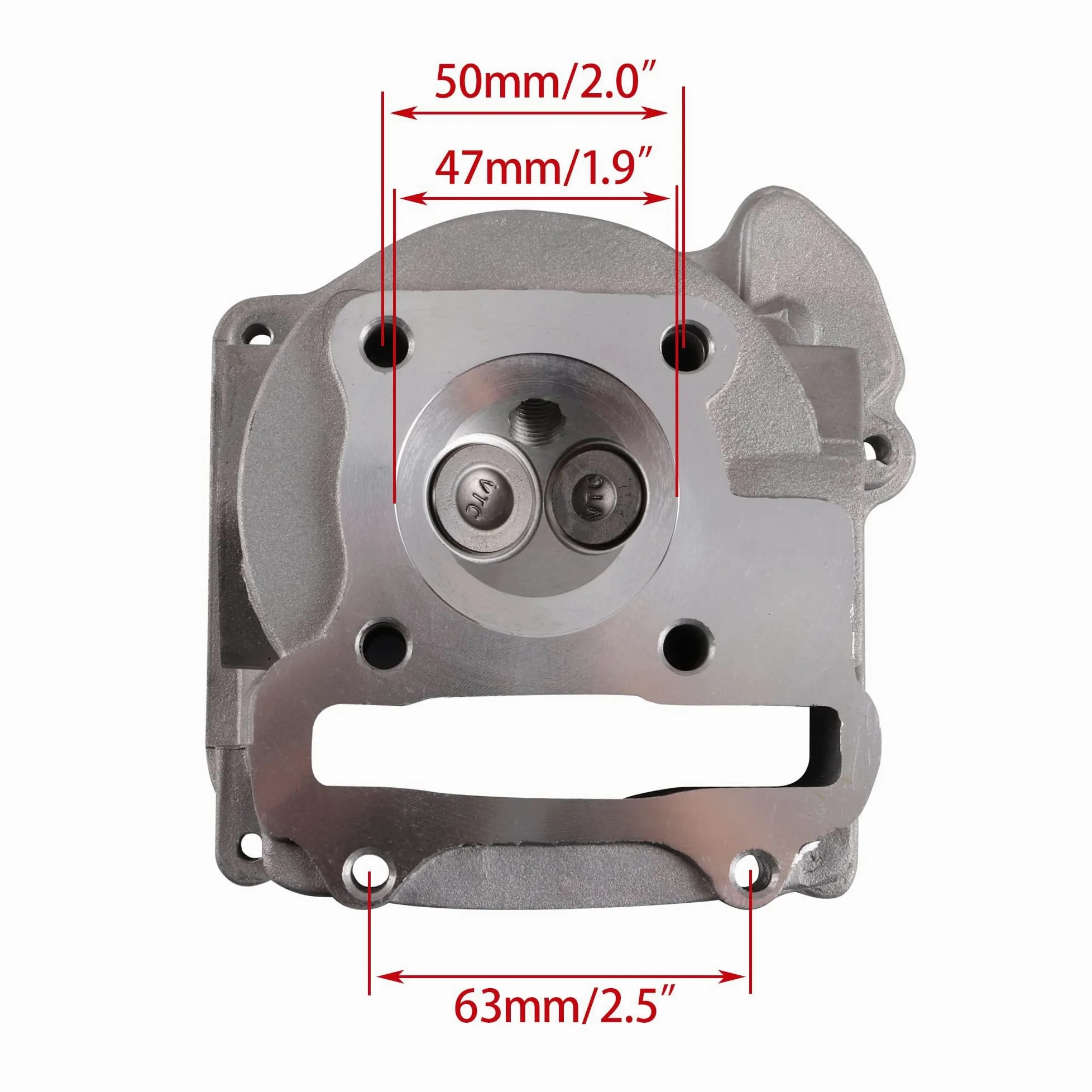WOOSTAR 47mm Cilindro con Culata y Juego de Anillos de Pistón Kit de Juntas para GY6 72cc 80cc Taotao 49cc 50cc 4 Tiempos 139QMB 139QMA Scooter ATV