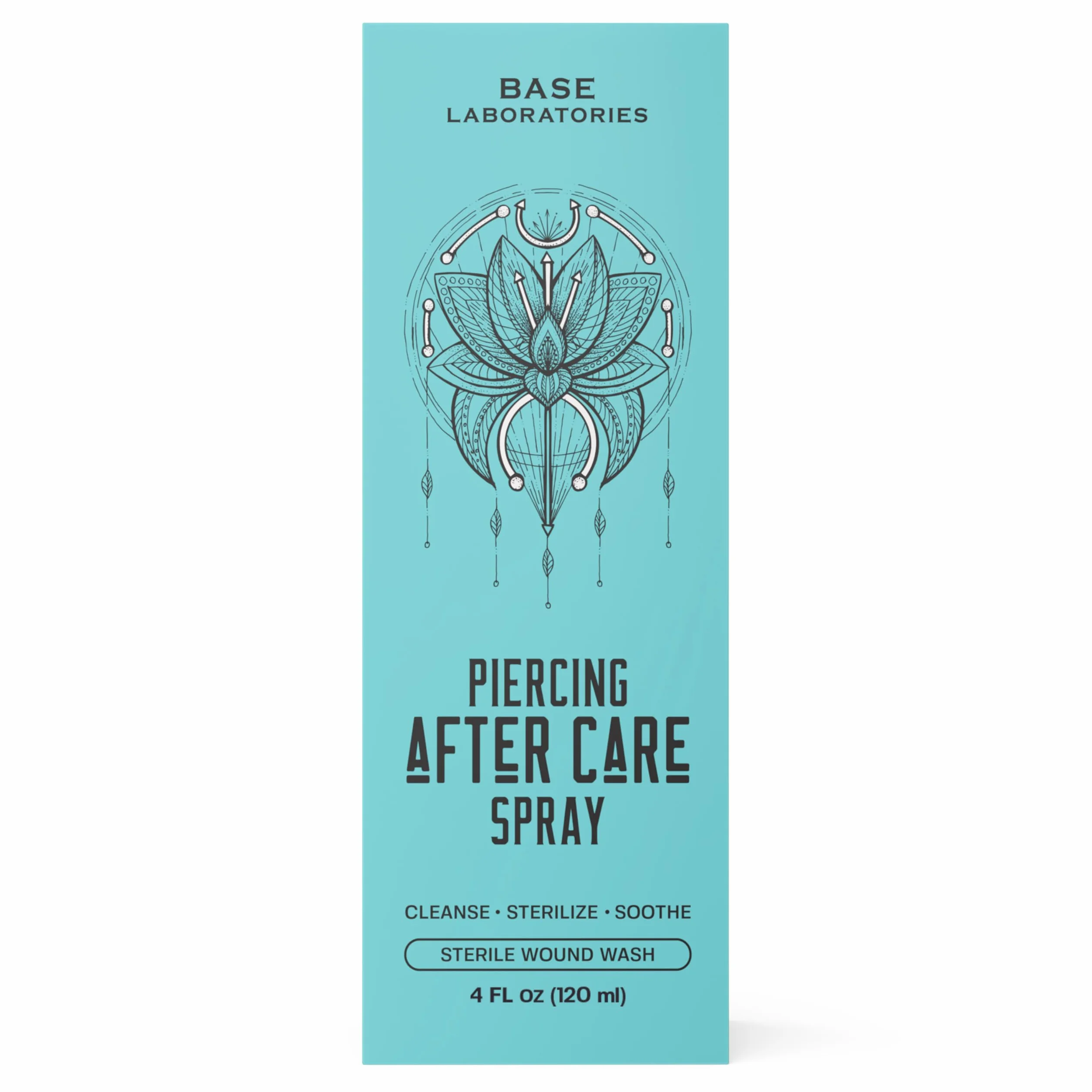 Base Labs Spray Cuidado Posterior Perforación Sal Marina 4oz Limpia Esteriliza Calma Solución Salina Piercings