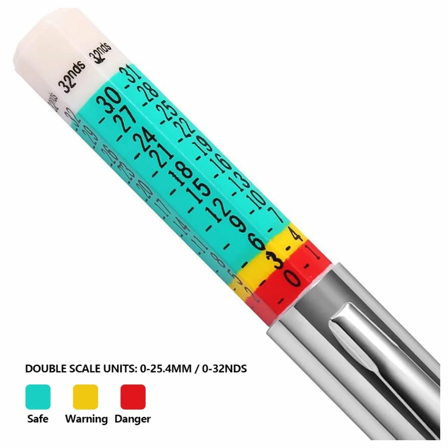 Medidor de profundidad Medidor de profundidad neumático coche, herramienta detección patrón espesor Digital, regla, pluma medidora, marca banda rodadura automática 25MM, 50 Uds,para coches(01)