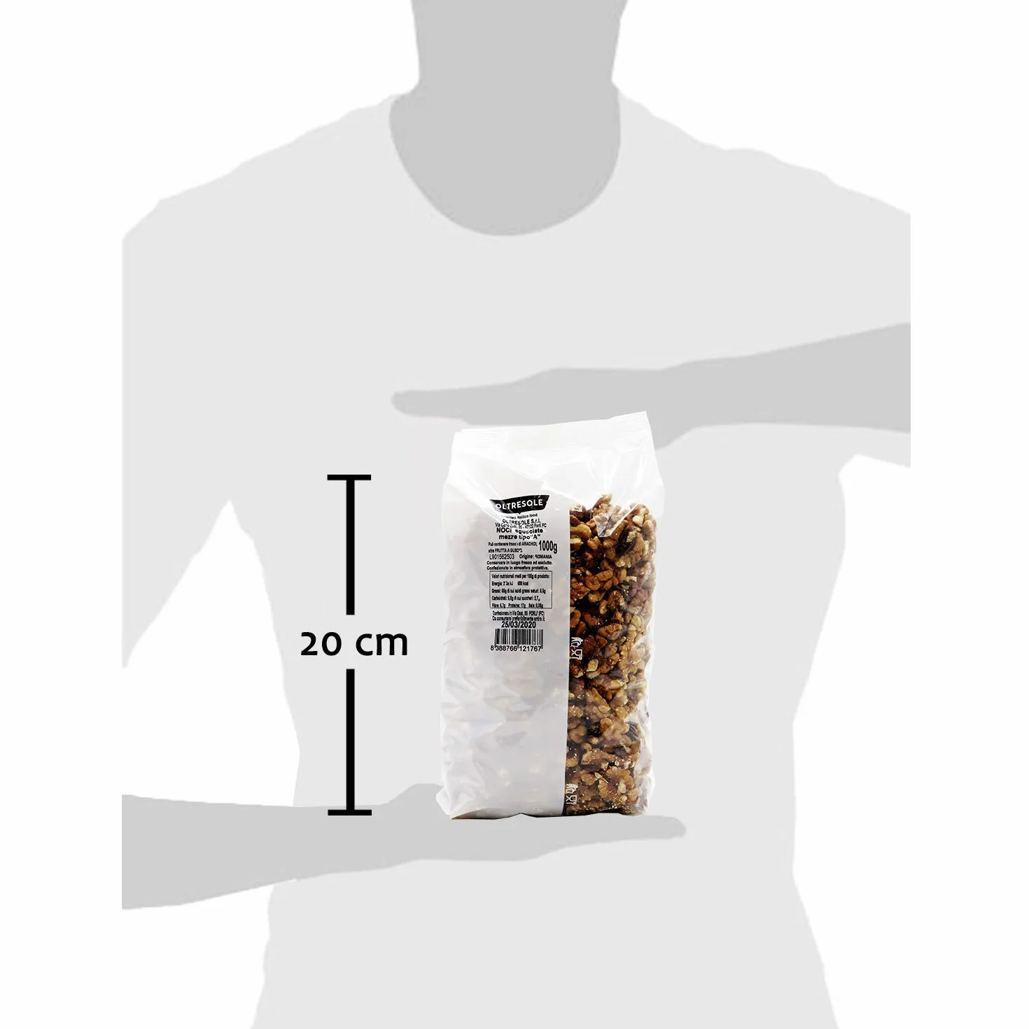 Nueces Mondadas 1 Kg Tipo A sin Cáscara Oltresole Frutos Secos Omega 3