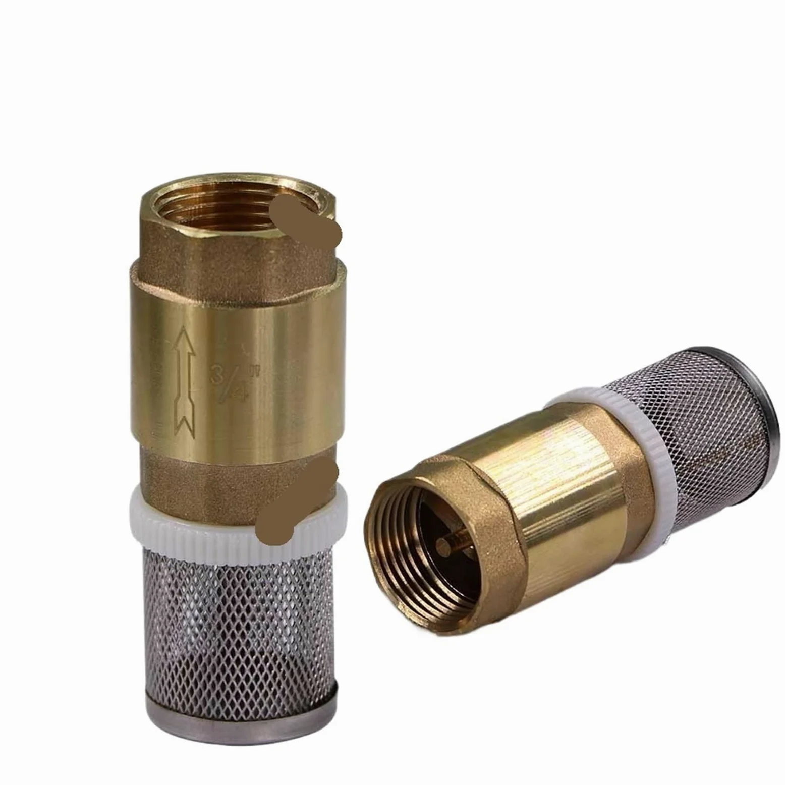 1 válvula de retención de latón de 1/2", 3/4" o 1" con filtro, resorte en línea y adaptador antirretorno unidireccional(3I4 Inch with Filter)