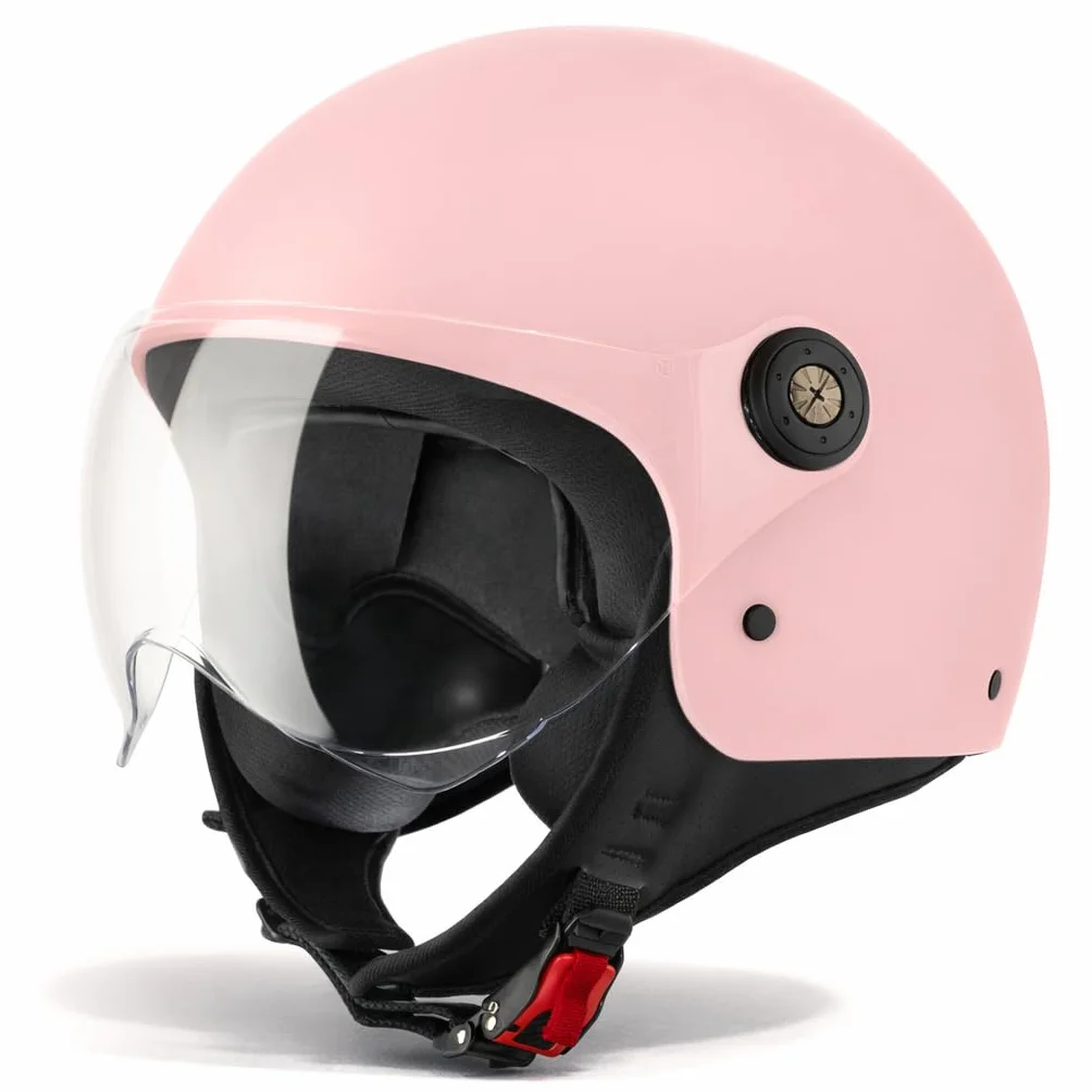 VINZ Duoro Casco Scooter | Casco Jet con Visera | para Moto & Ciclomotor | ECE 22.06 Homologado | En Tamaño XS - XL | para Hombre y Mujer