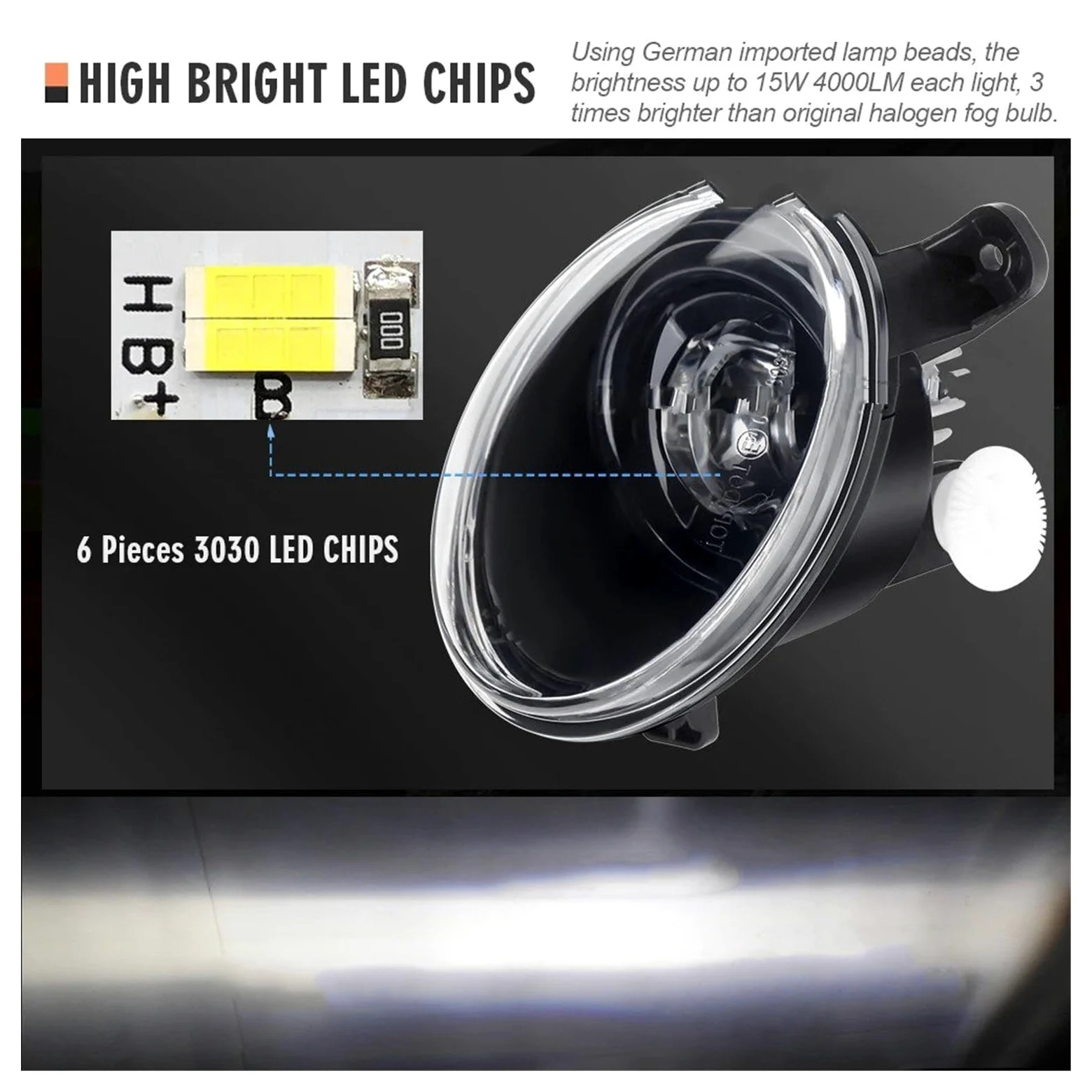 SANCAK Para A6 S6 Para C6 4F Estate/Sedan 2009-2011 (no Apto Para Allroad Para Quattro) 2 X Lente LED Canbus Conjunto Luz Antiniebla 30W H11 Antiniebla Delantero(Only Fog Light)