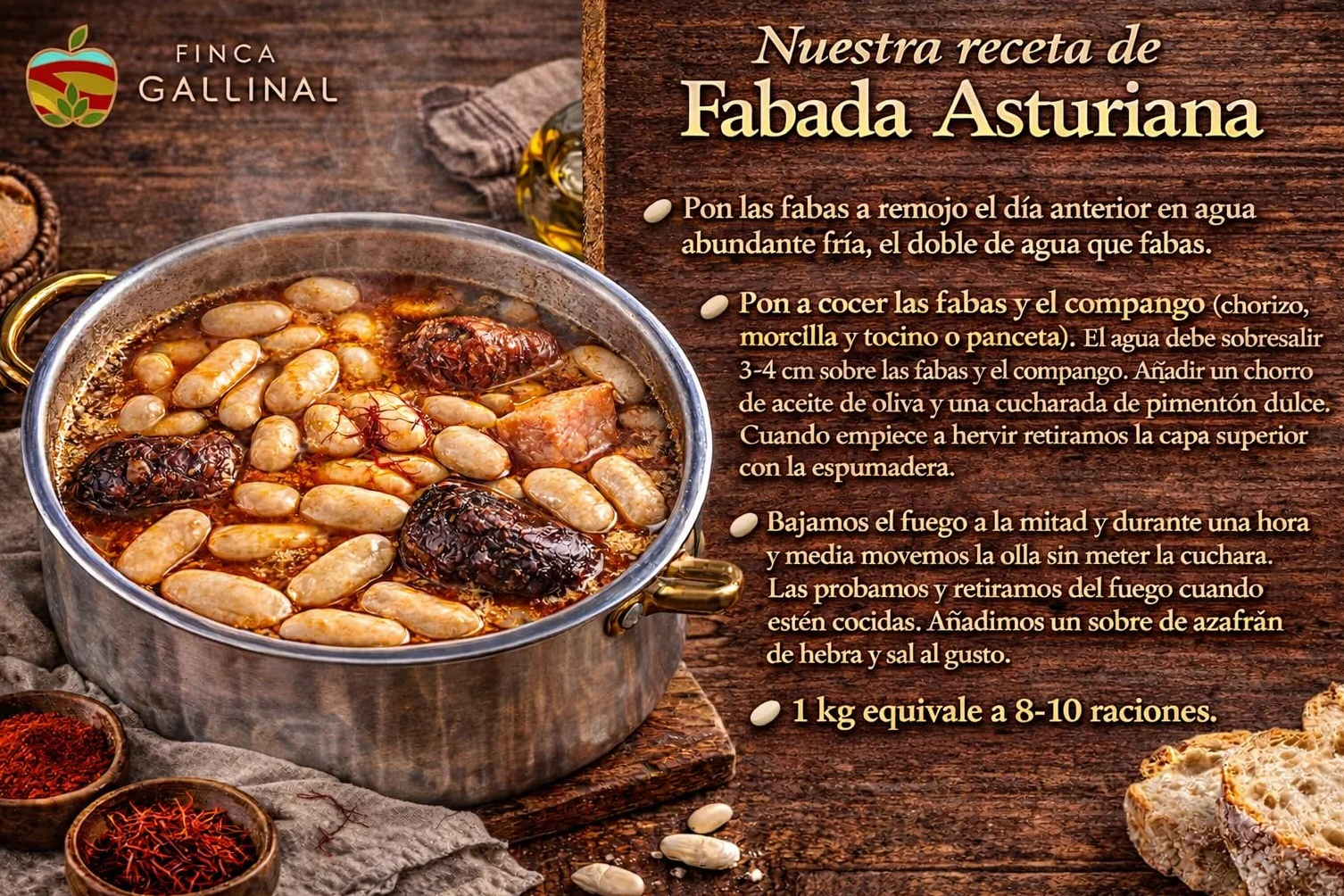 Faba Premium Gourmet do Fabada Asturiana 500g - Finca Gallinal