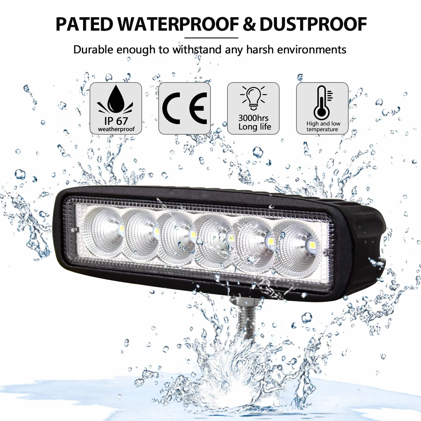 Willpower Led Tractor Faros de Trabajo 12V 24V IP67 Impermeable 6000K 15cm 18W