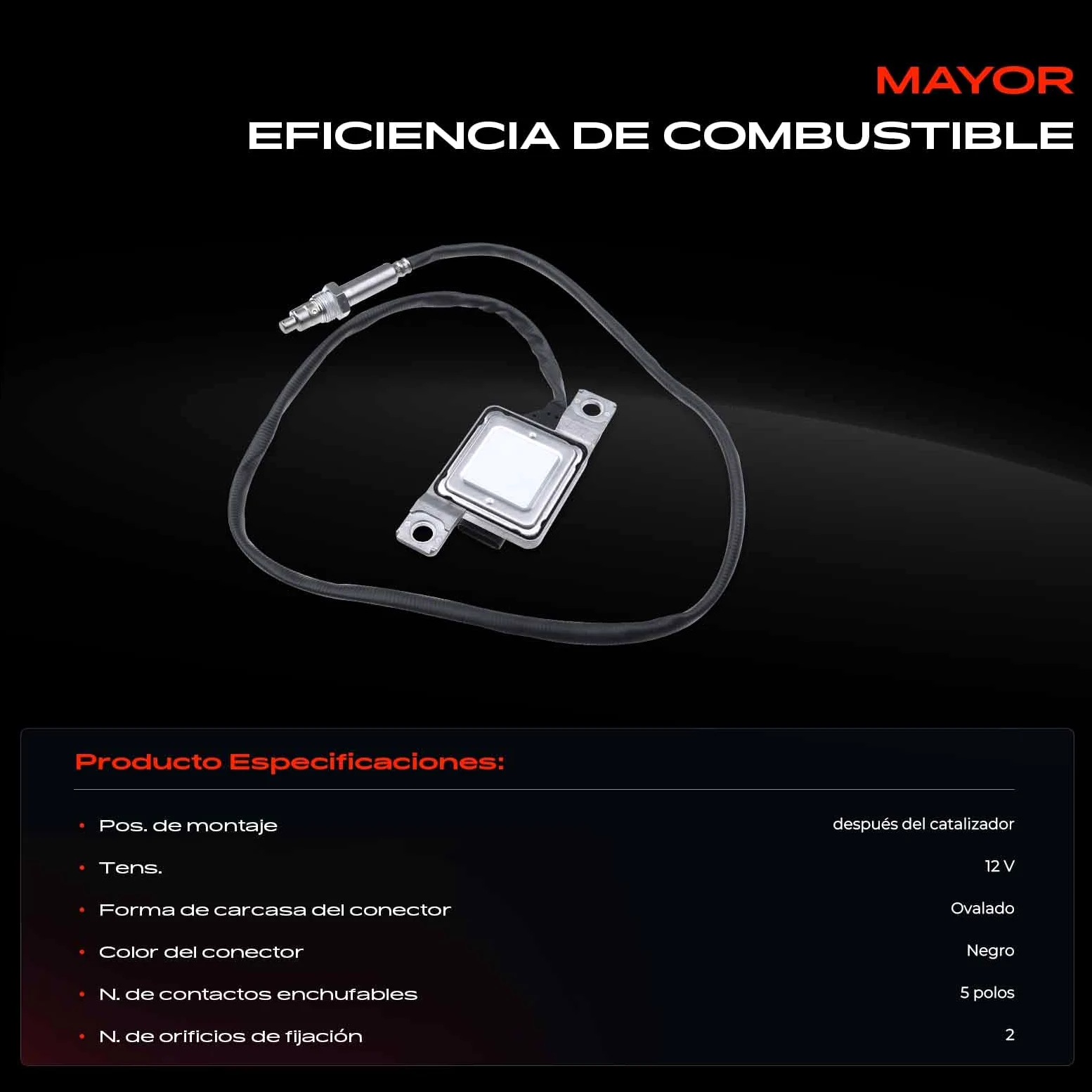 Frankberg Sensor de óxido de nitrógeno 5WK96688 | Compatible con: S.h.a.r.a.n 7N1 7N2 ,A.l.h.a.m.b.r.a 710 711