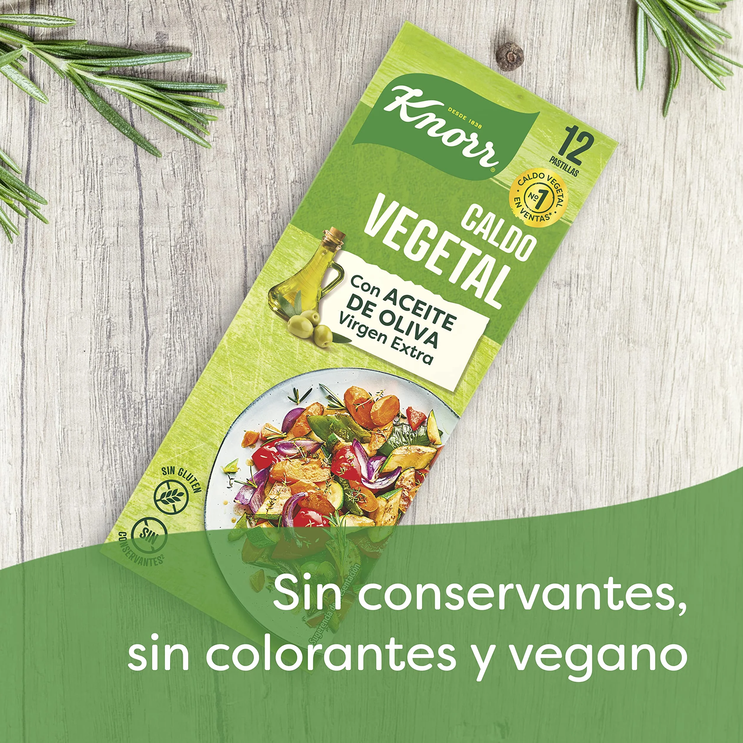 Knorr Caldo Vegetal 12 pastillas Pack de 18