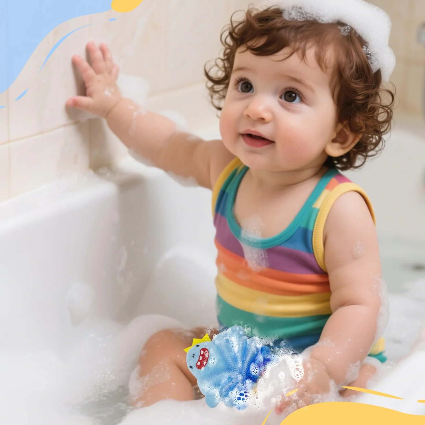 Esponjas de Baño Infantiles con Motivos Animales Tiburón y Rana