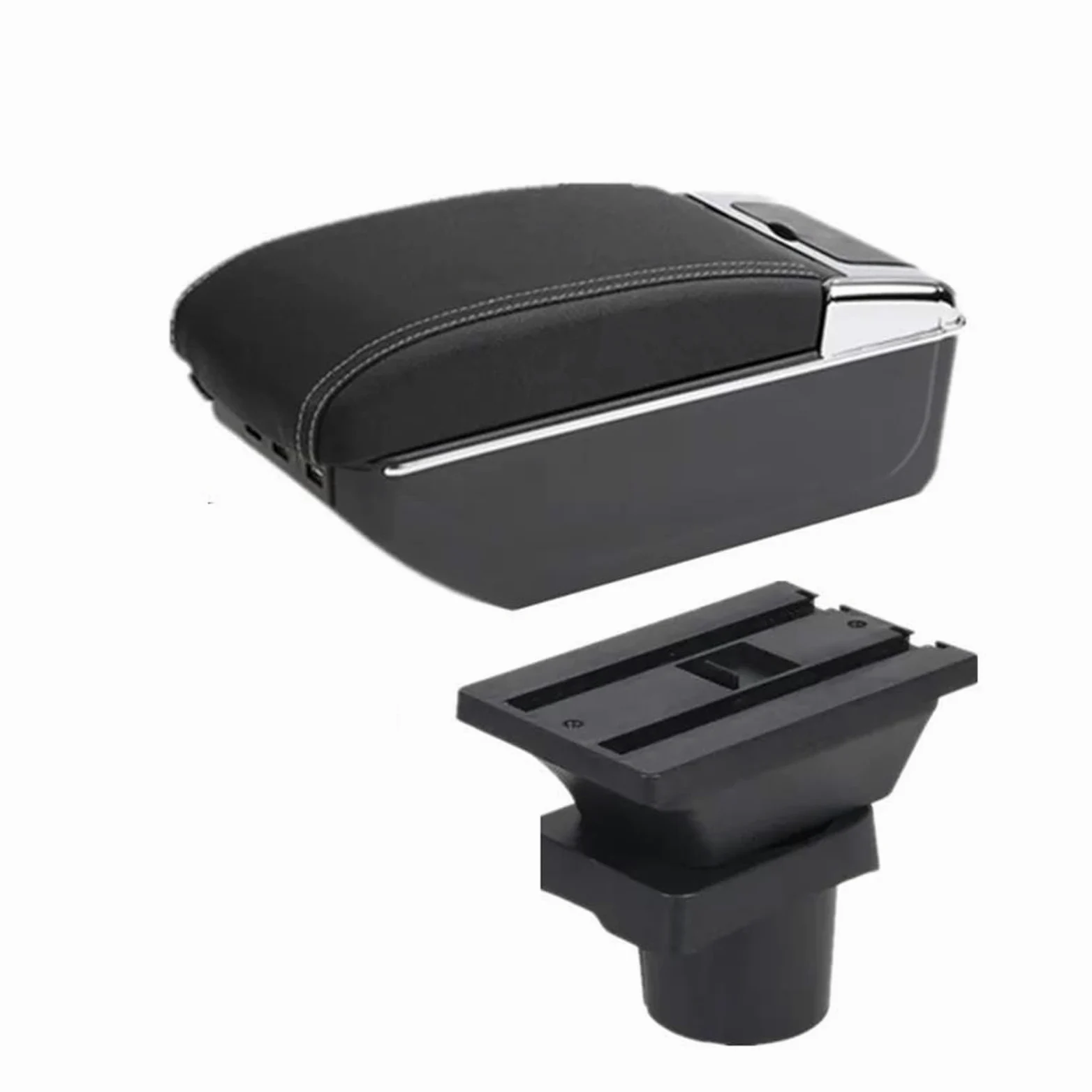 centro consola organizador caja Para MINI Para Cooper R50 R52 R53 R56 R57 R58 F55 F56 F57 Compartimento Reposabrazos Coche Accesorios Almacenamiento Central(D white line 7USB)