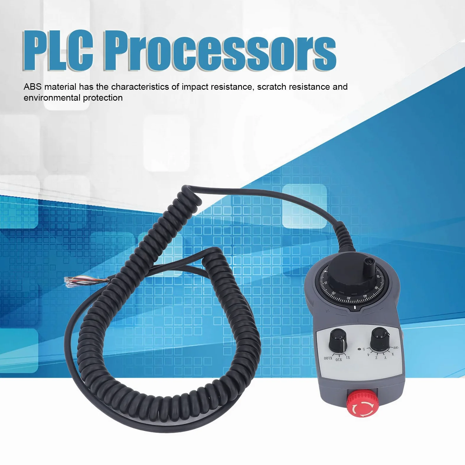 Generic Controlador de Volante Electrónico CNC con Base Magnética para Uso Conveniente en Fabricación, Cables Duraderos, Parada de Emergencia Incluida