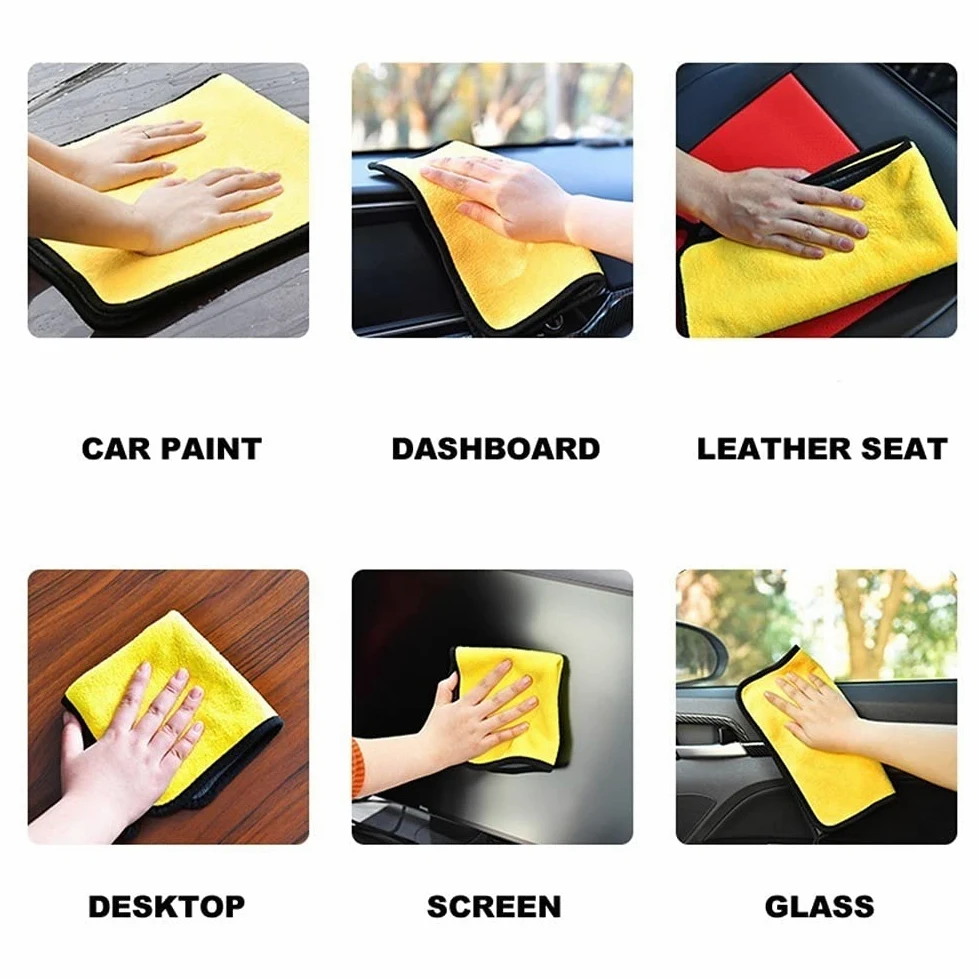 Toalla seca Toalla de microfibra para lavado de autos Paño de microfibra para detalles automáticos Toalla de limpieza para autos Paño de secado Cuidado de autos para detalles automáticos (Color : Car