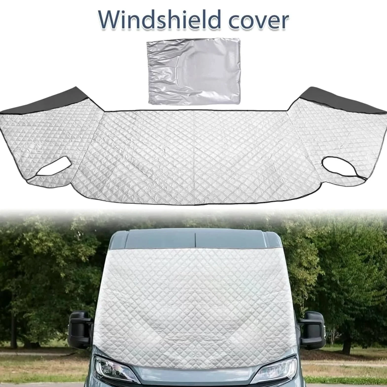 Parasoles Coche para Fiat Ducato, para Peugeot Boxer, para Citroen Relay Motorhome, Cubierta De Pantalla Térmica para Parabrisas, Persianas Negras
