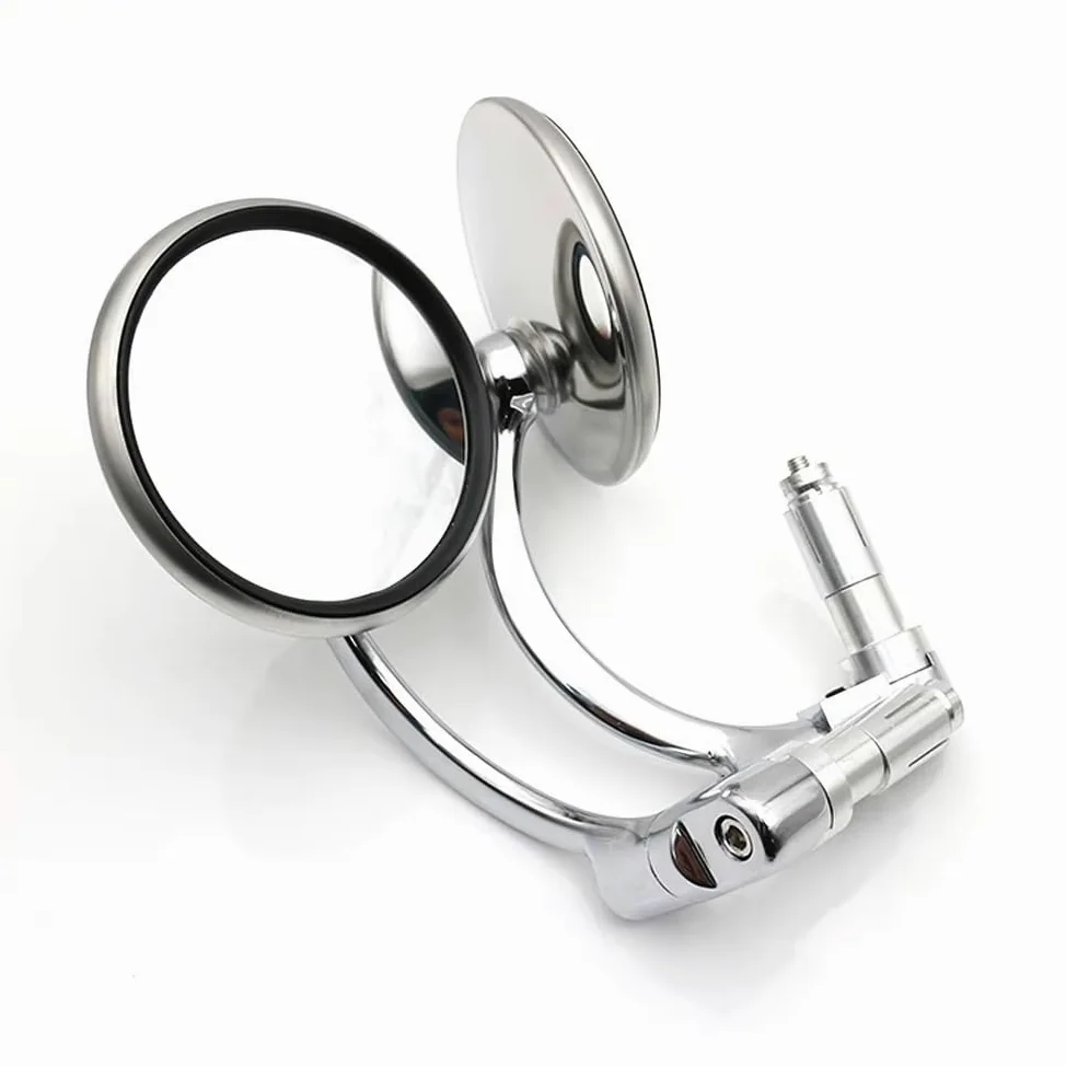 Retrovisores Moto Espejos Retrovisores Laterales Para Manillar De Motocicleta, Cromados En Aluminio, 7/8" (22 Mm), Universales Para Scooter Moto Todoterreno