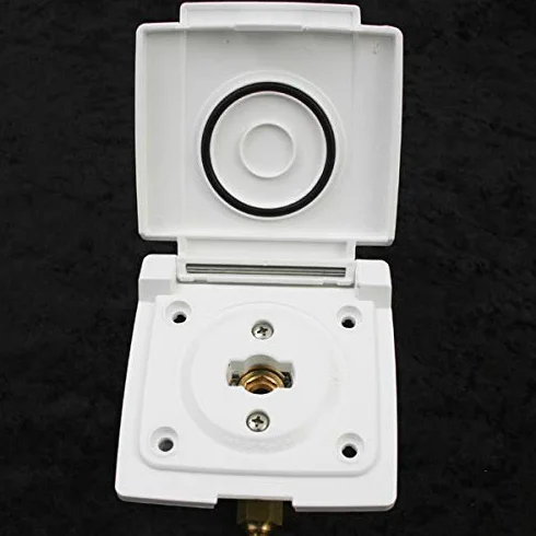 pro-Styling Enchufe de gas exterior, tapa abatible, bloqueo en estado abierto, control manual, color blanco