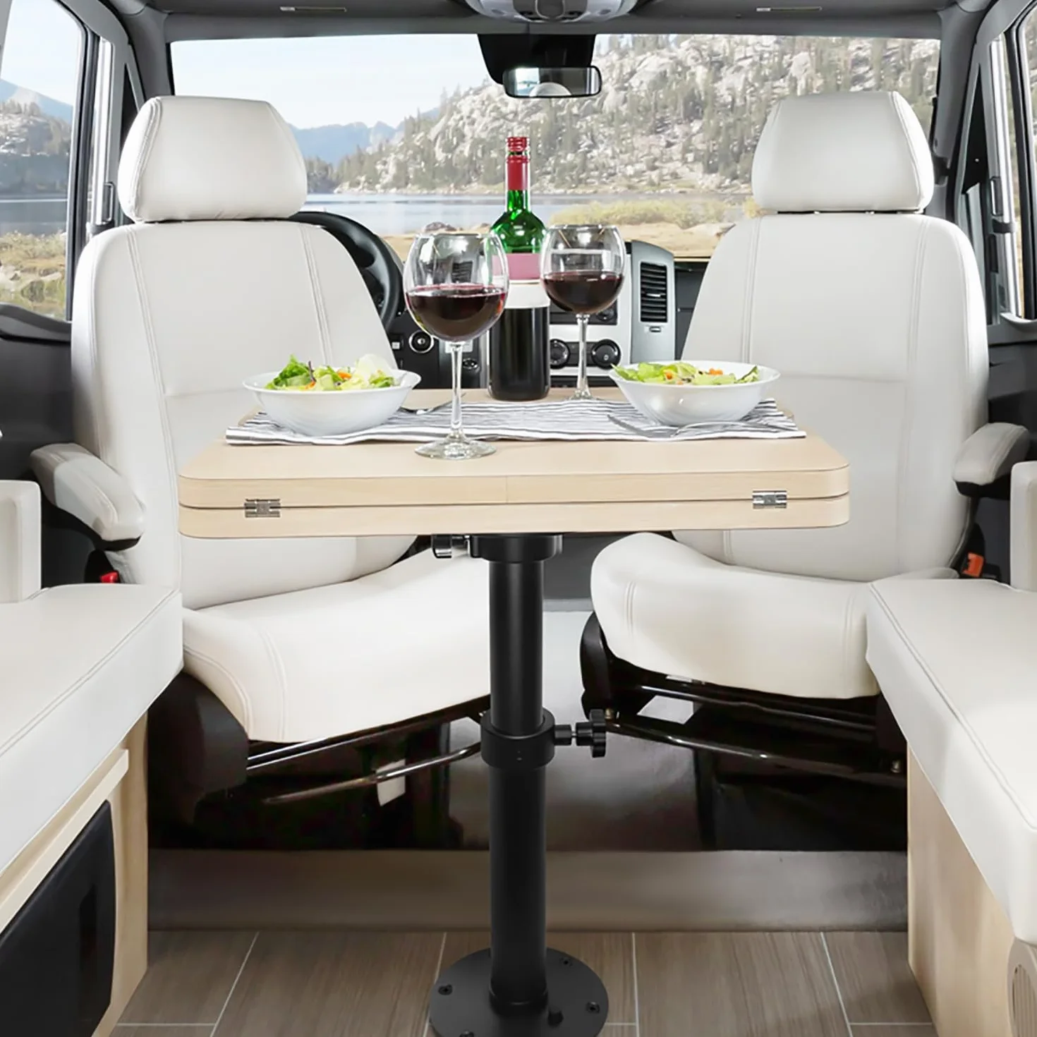 Patas de Mesa para Autocaravanas,Altura Regulable 46-70 cm,Pata de Mesa RV Desmontable para Autocaravana,Barco,Yate,Camper,Negro