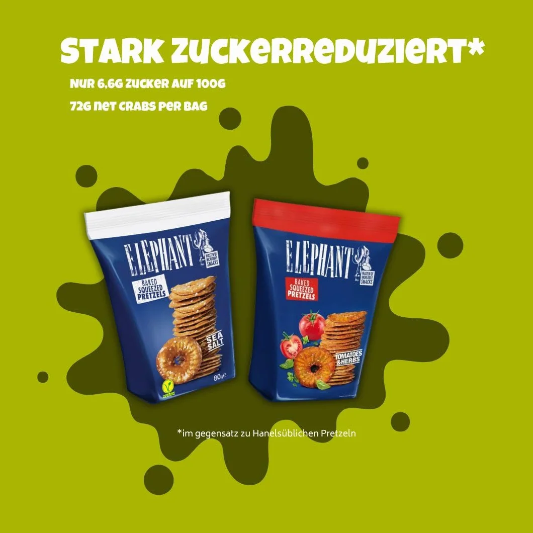 Juego de 3 Pretzels de Elefante, Mostaza, Cebolla y Safari Dulce y Picante