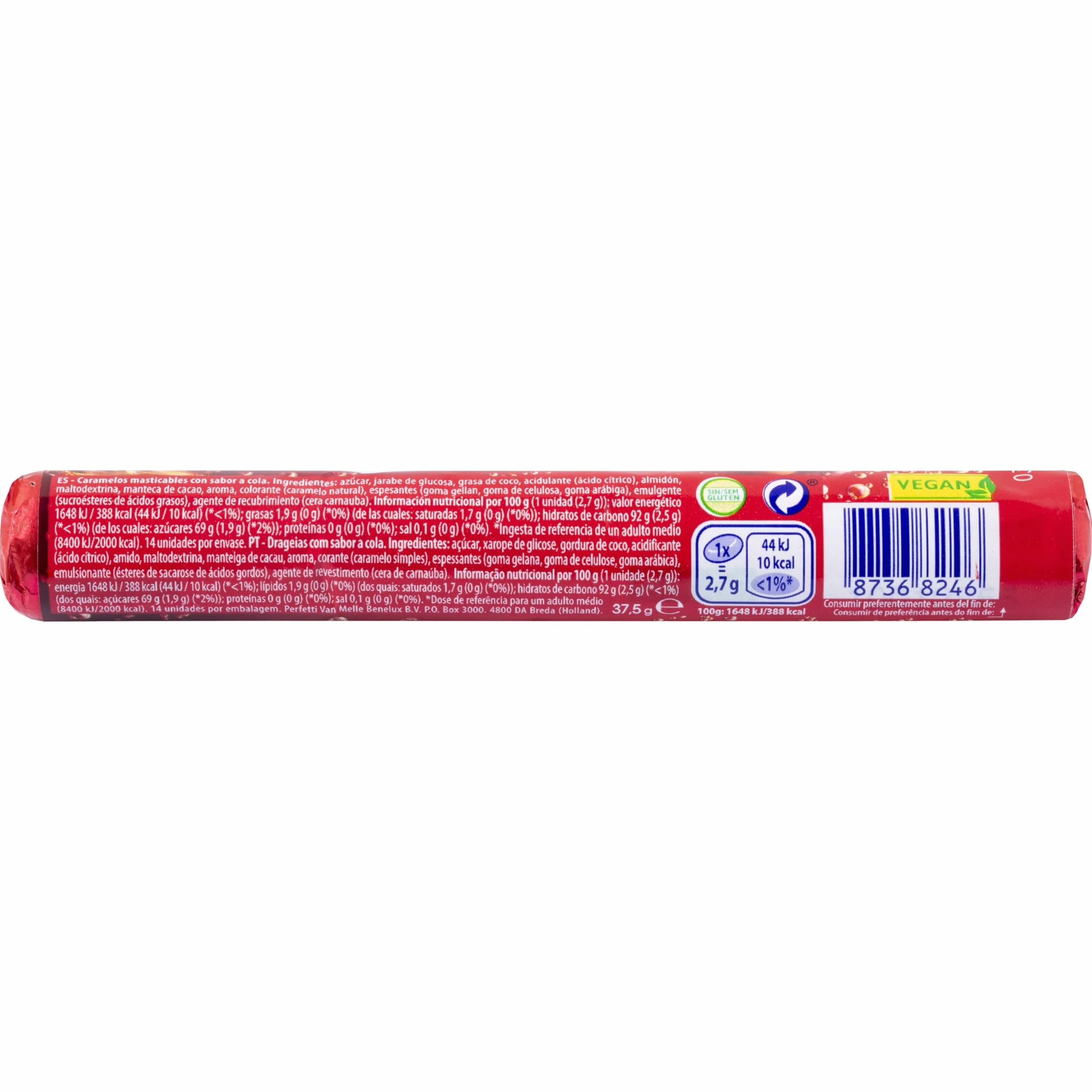 Mentos Cola Caramelo Masticable 20 x 38 g 760 g