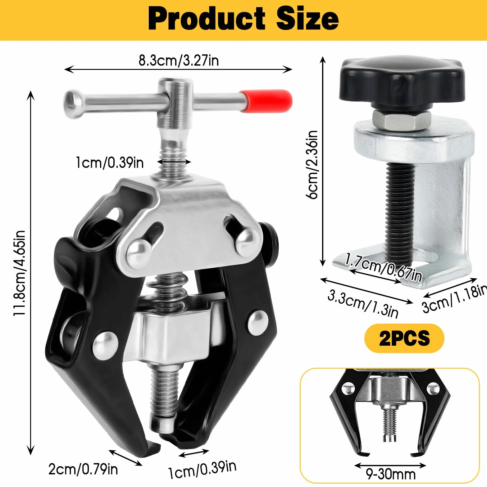 3pcs Extractor de Brazo de Limpiaparabrisas,Herramienta de Reparación de Brazo de Limpiaparabrisas Estrattore Tergicristallo Herramienta de Extracción de Brazo para Parabrisas Ajustable 9-30mm