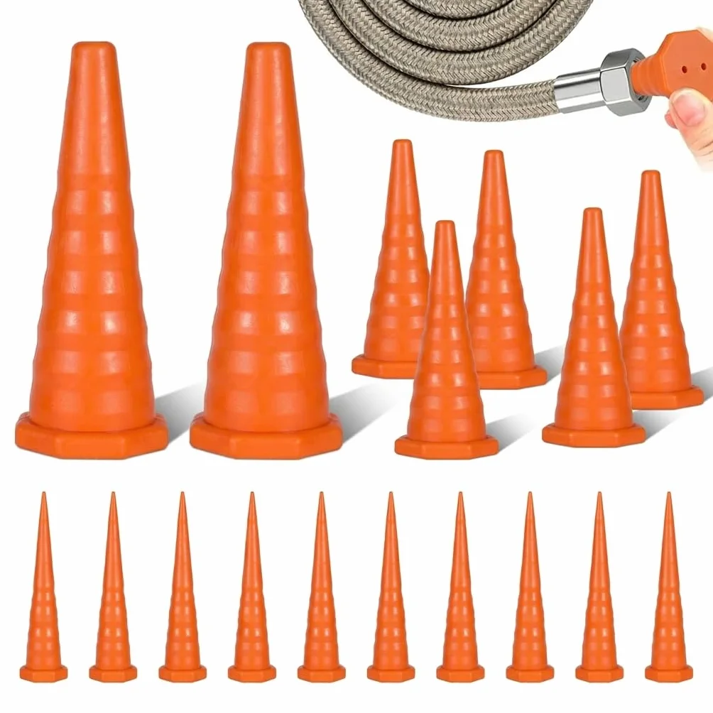 17PCS Tapón Hidráulico Cónico, Tapón de Servicio de Aceite Hidráulico de 3 Tamaños, Tapones de Manguera Hidráulicos, Tapones de Silicona Cónicos Resistente a Fugas para Manguera Hidráulica