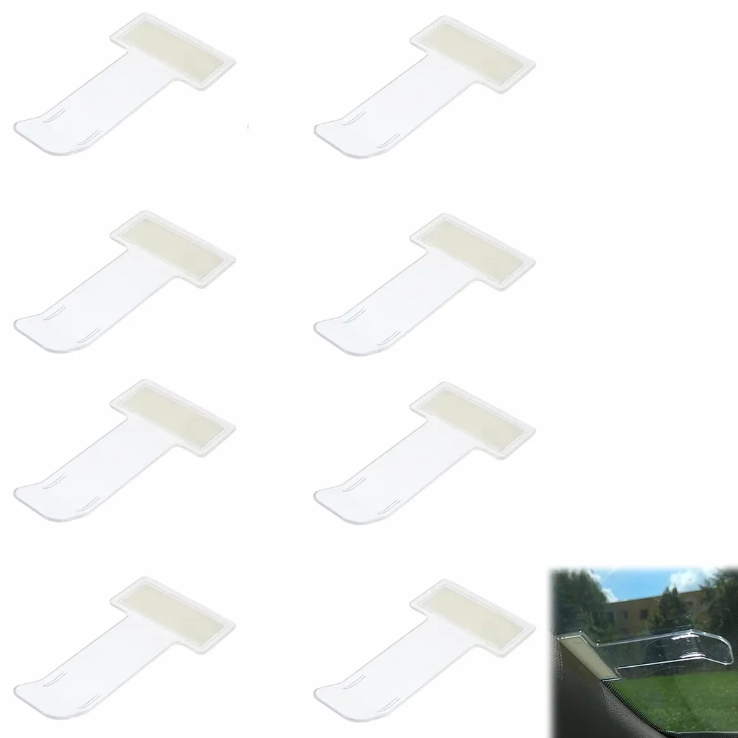8 Clips de Embalaje para Pegatinas de Parabrisas, Soporte de Pegatinas para Billetes de Estacionamiento Permisos de Automóviles, Camiones y Caravanas