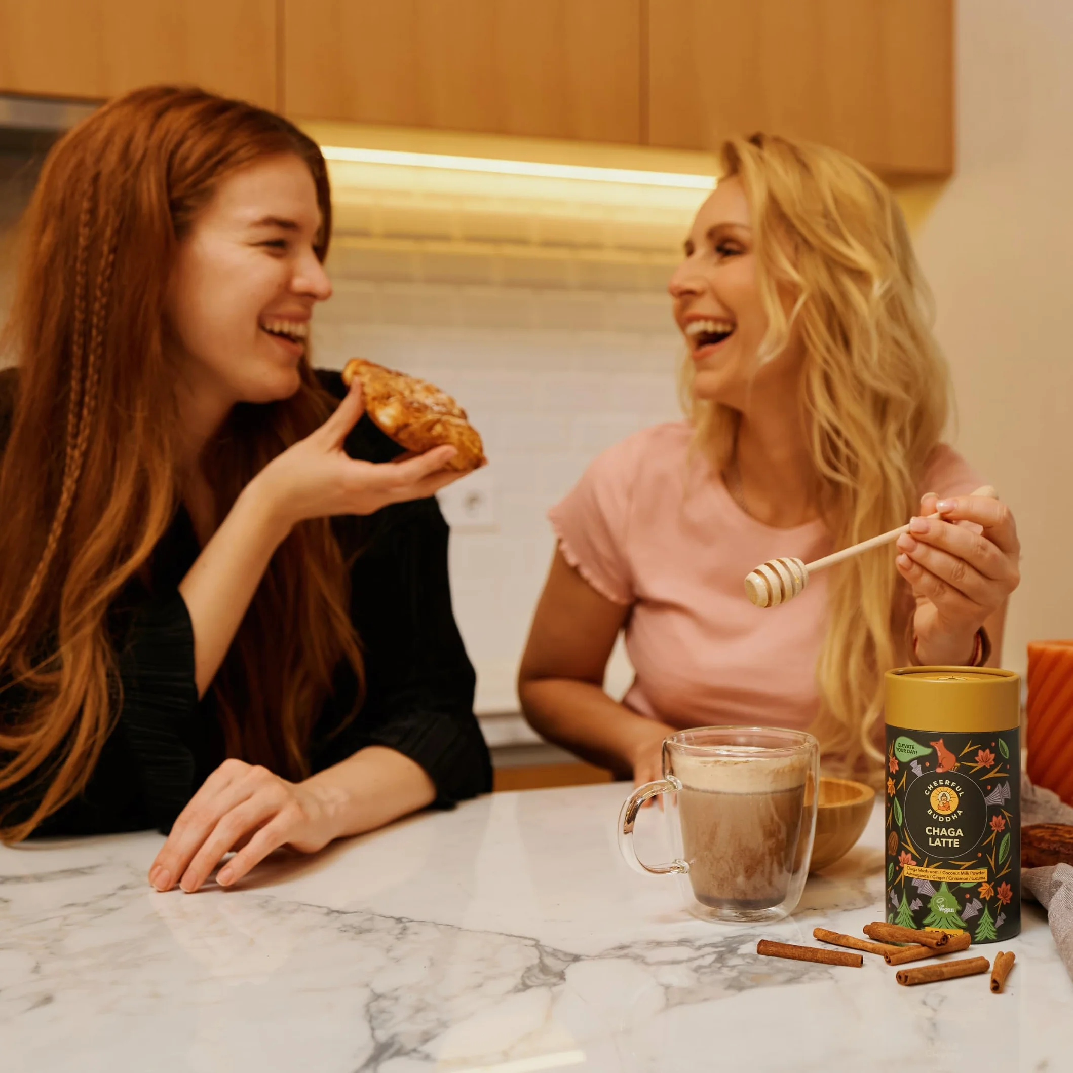Cheerful Buddha Bebida vegetal con setas Chaga superalimento alternativa al café sin cafeína 150 g