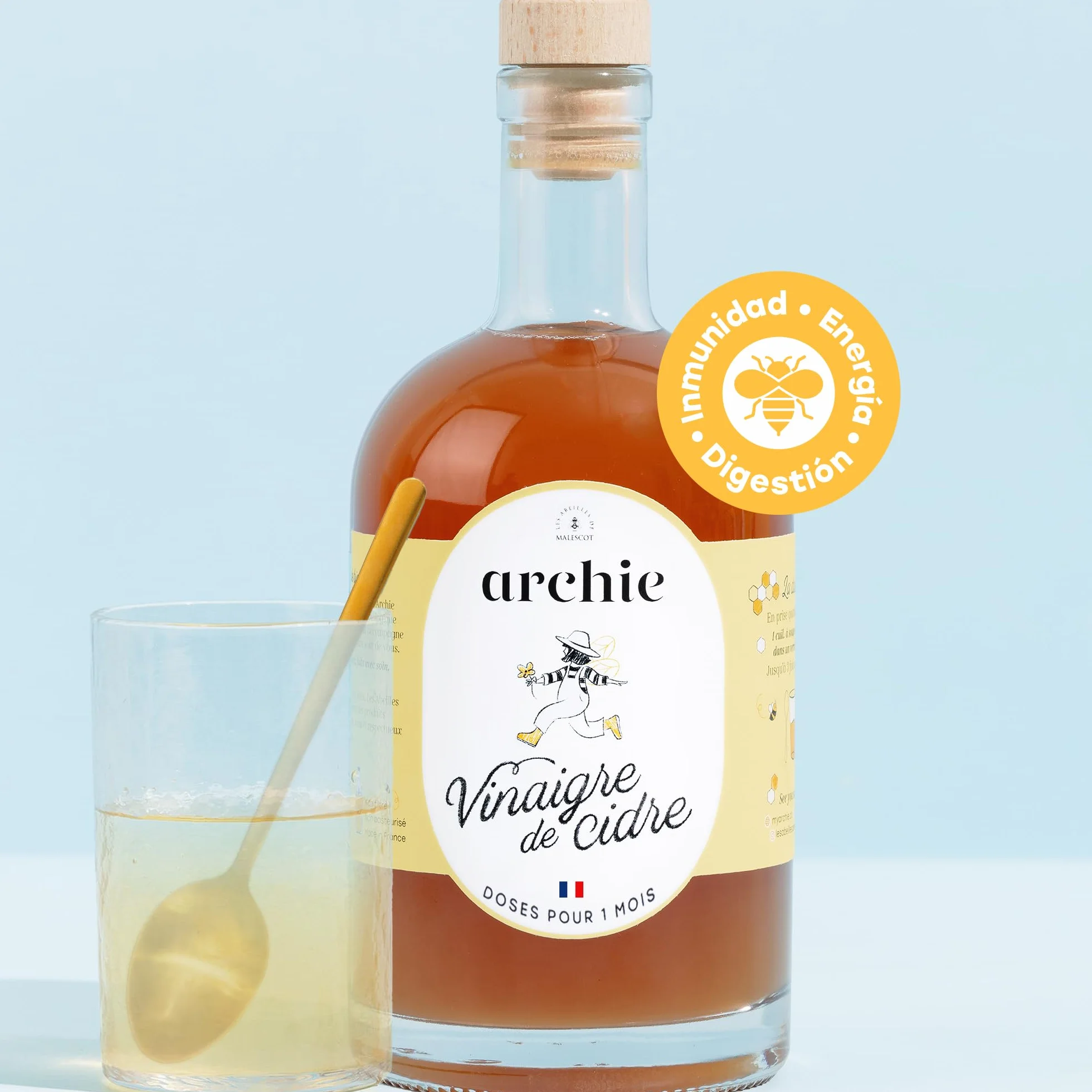 Archie Vinagre de Sidra con Miel Orgánico 1 mes