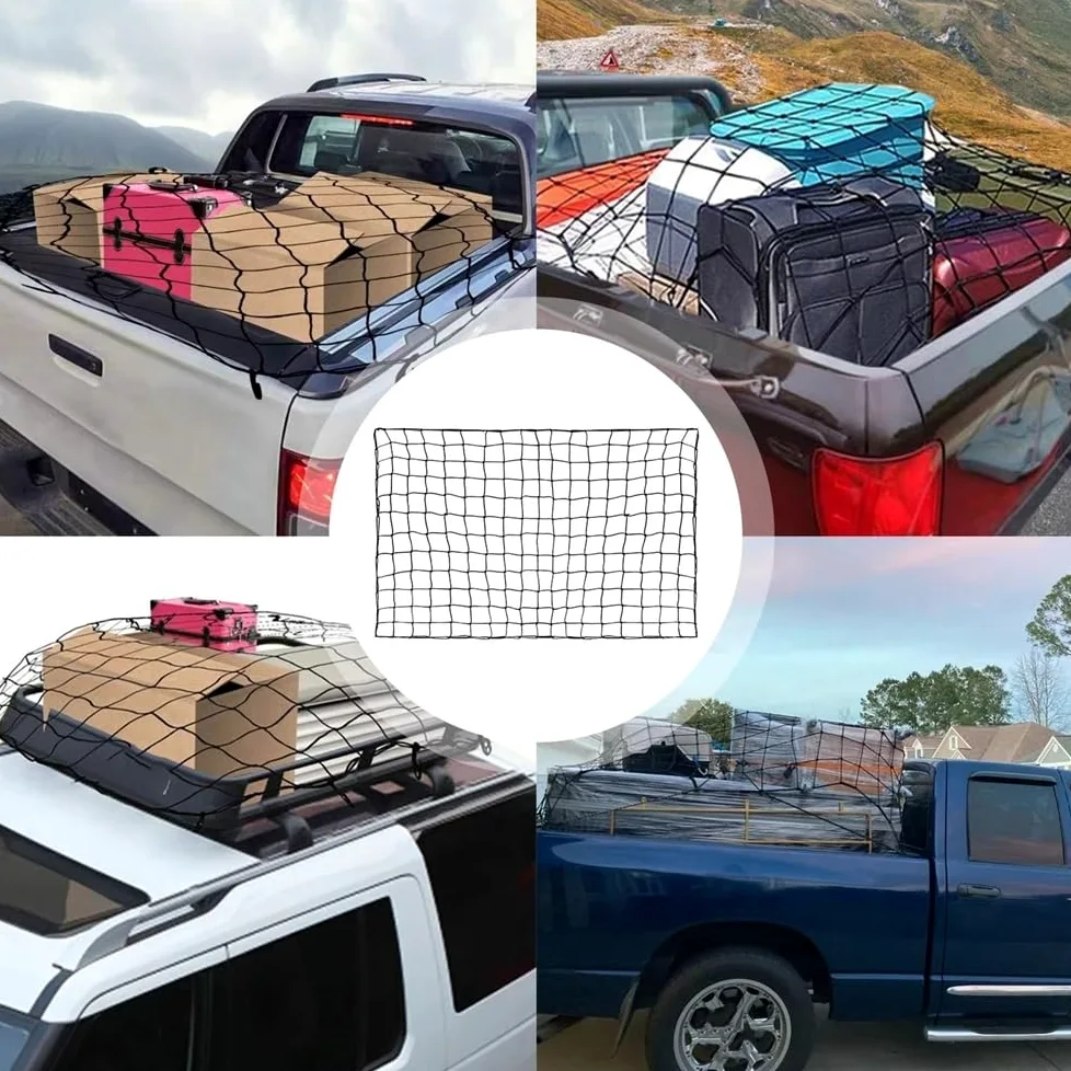 Red Maletero Coche Red De Carga Elástica para Camioneta Caja Camión SUV Baca O Portaequipajes Viaje