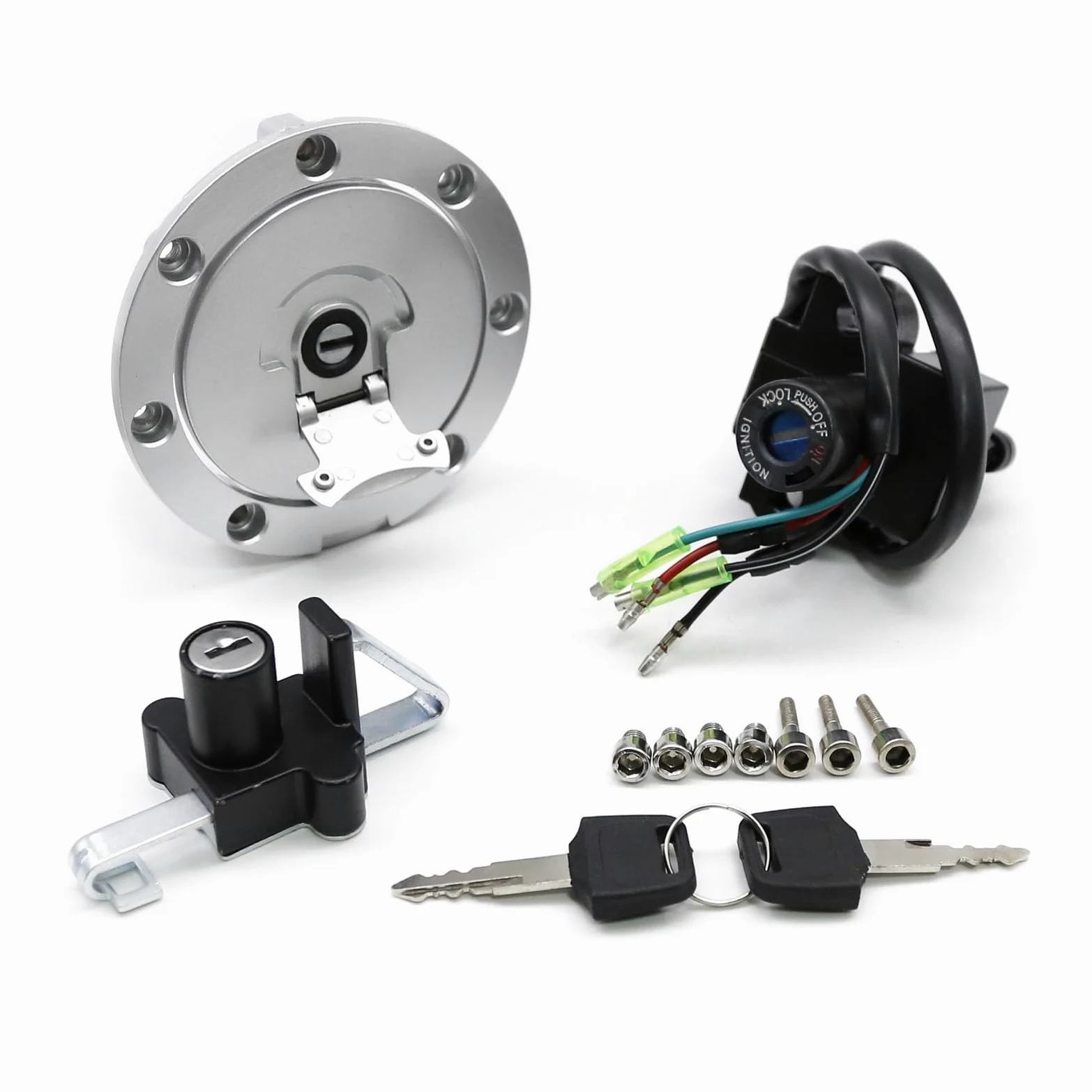 Interruptor de Encendido Compatible con NSR125 1993 1994 1995 1996-2004 2003 2002 2001 Tapa Gas para Motocicleta Asiento Interruptor Encendido Bloqueo Inicio Juego Llaves Contacto