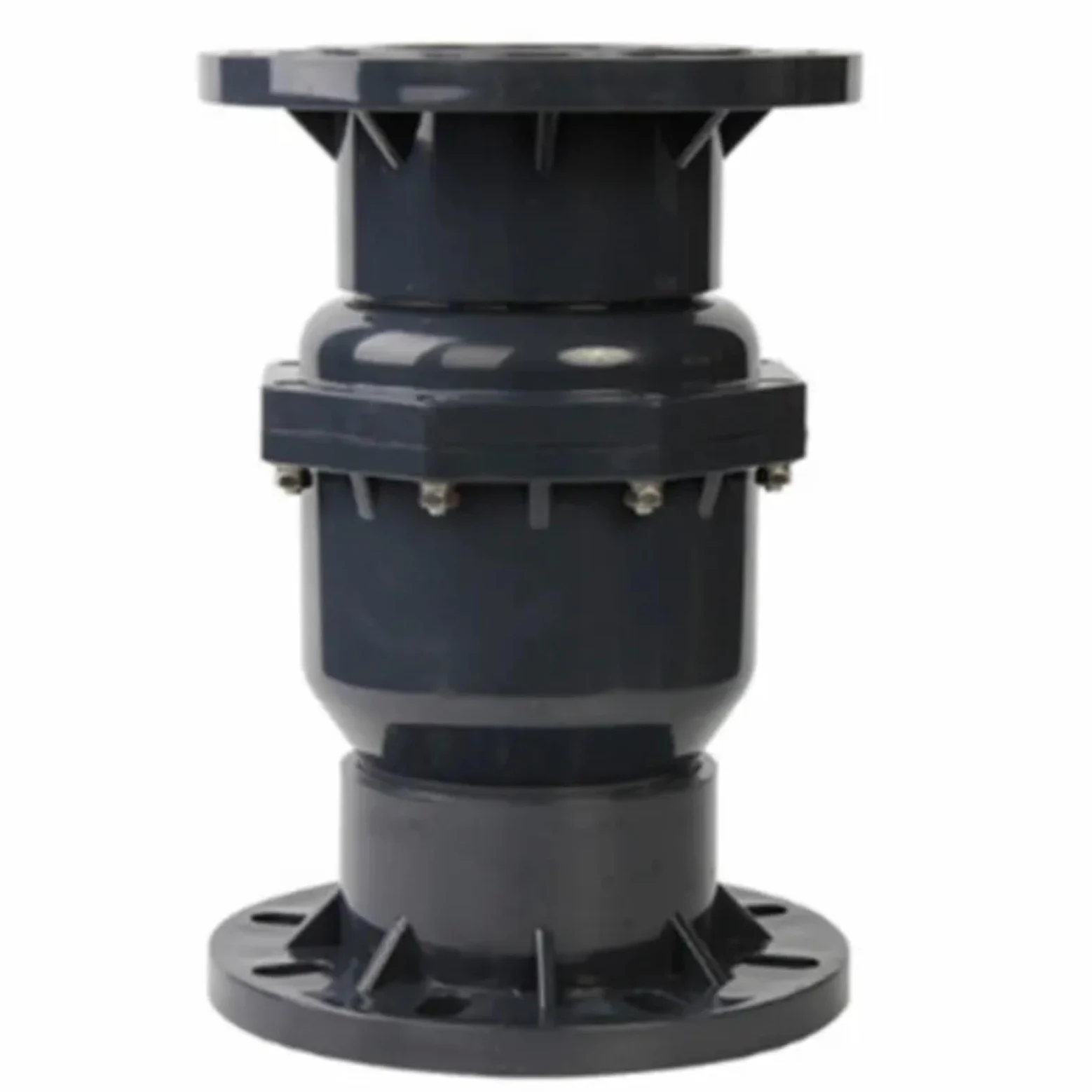 Válvula de retención tipo PVC-U con bridas fijas Válvula de retención de brida UPVC métrica Válvula de retención de válvula de plástico Resistente a la corrosión 4 pulgadas 2.5 pulgadas (50 mm) 1.5
